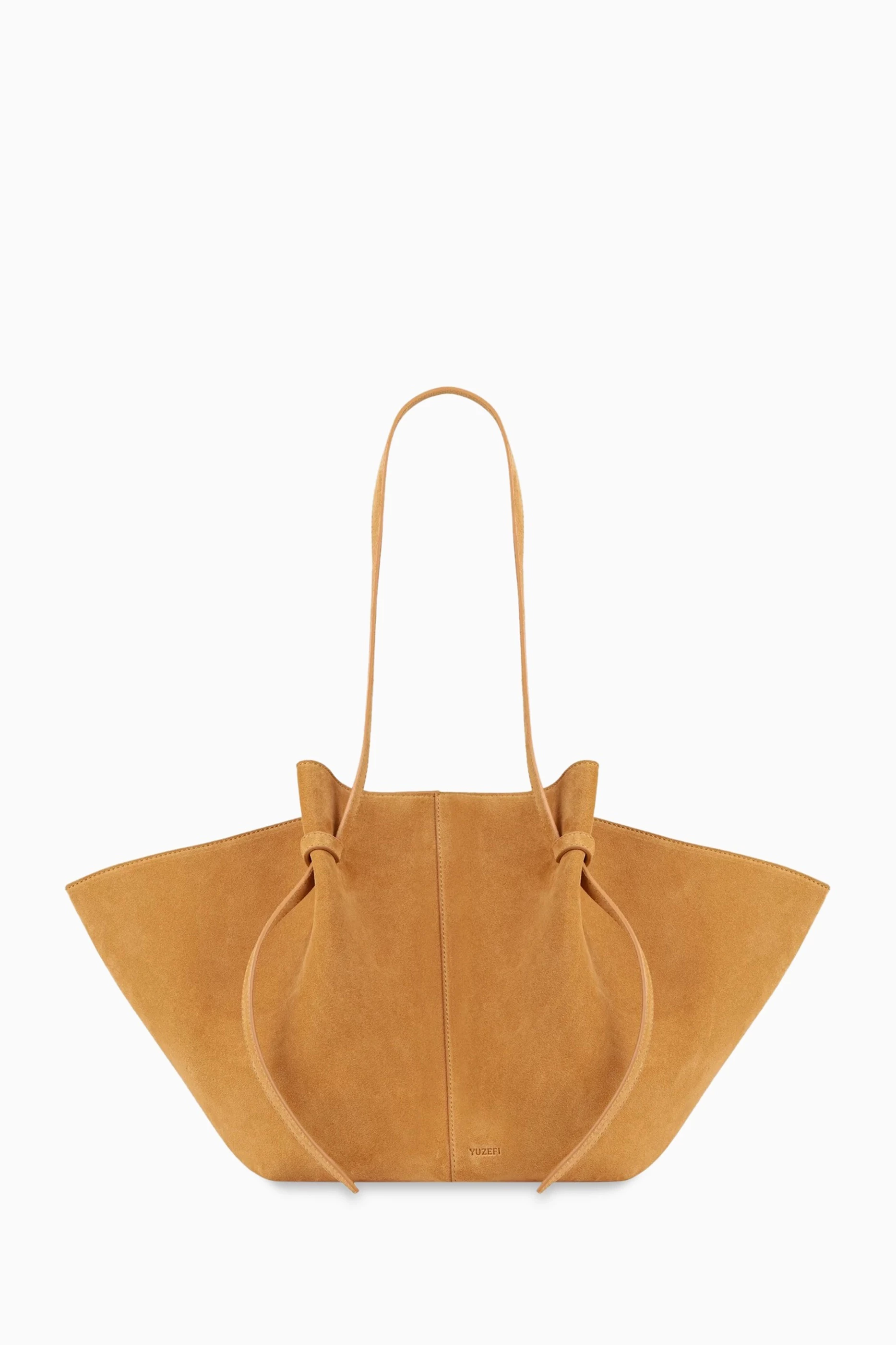Buy YUZEFI Neutral Large Mochi Tote Bag in Suede For Women Online