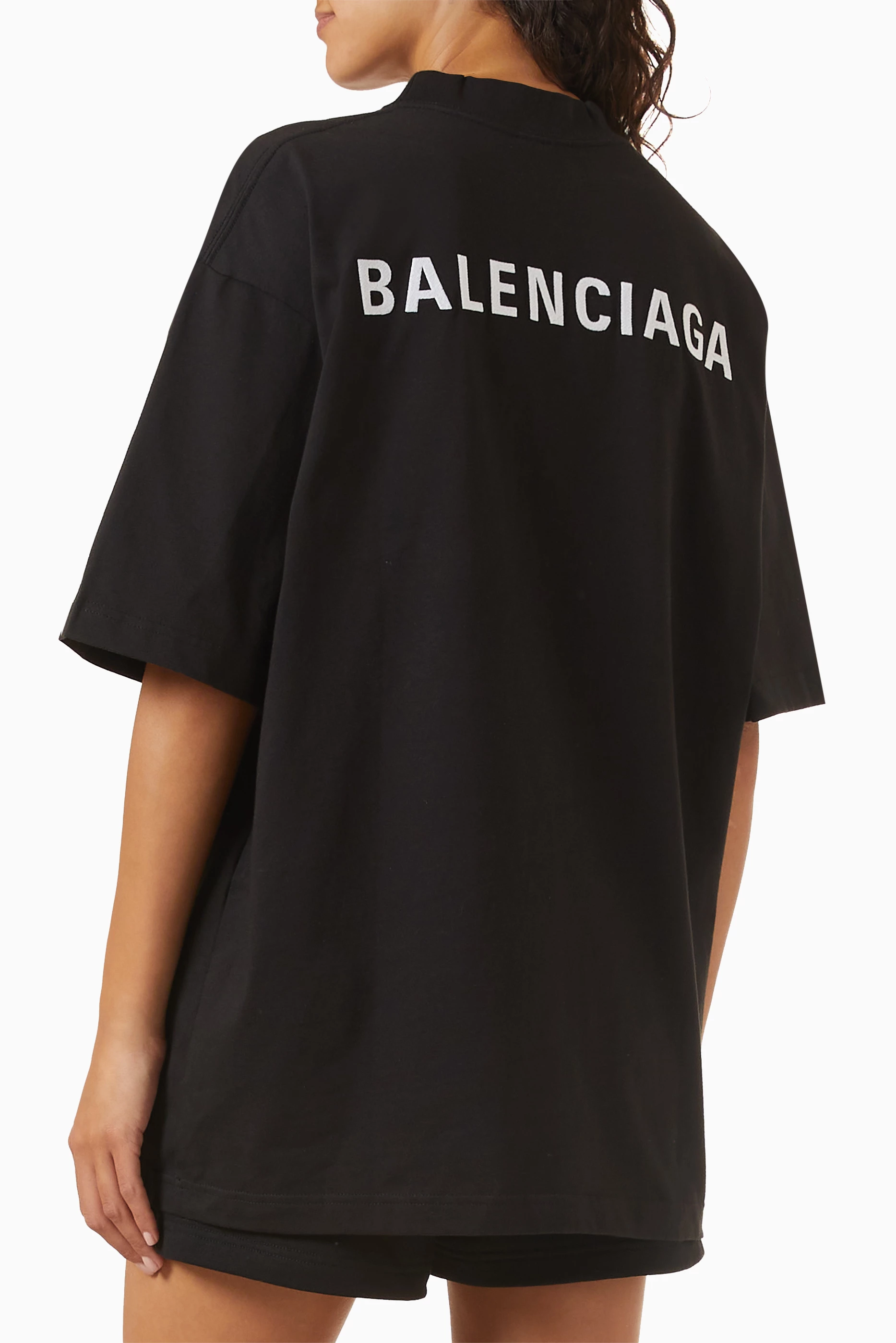 Buy Balenciaga Black Unisex Medium-fit Logo T-shirt in Jersey For