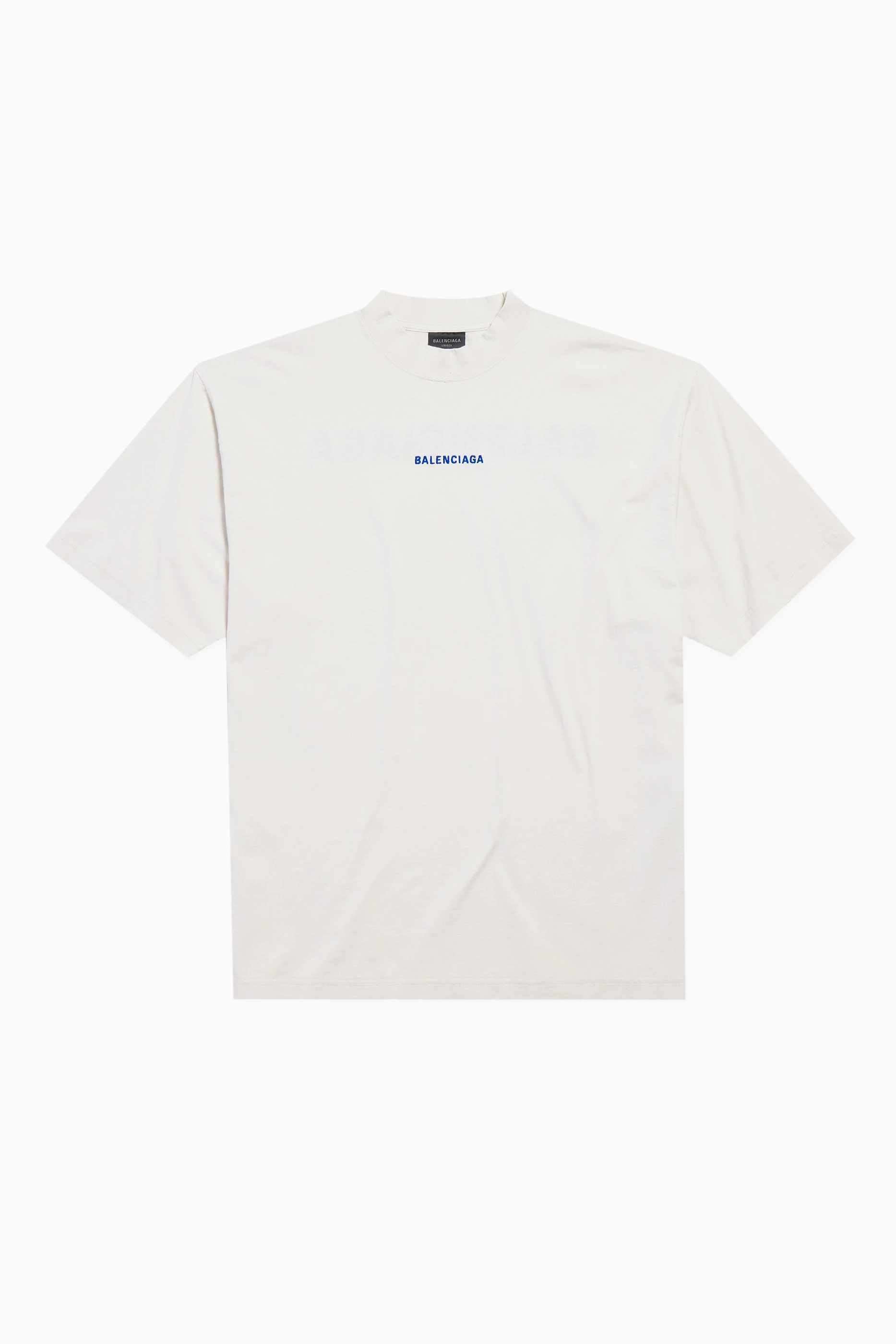 Buy Balenciaga White Unisex Medium-fit Logo T-shirt in Jersey For