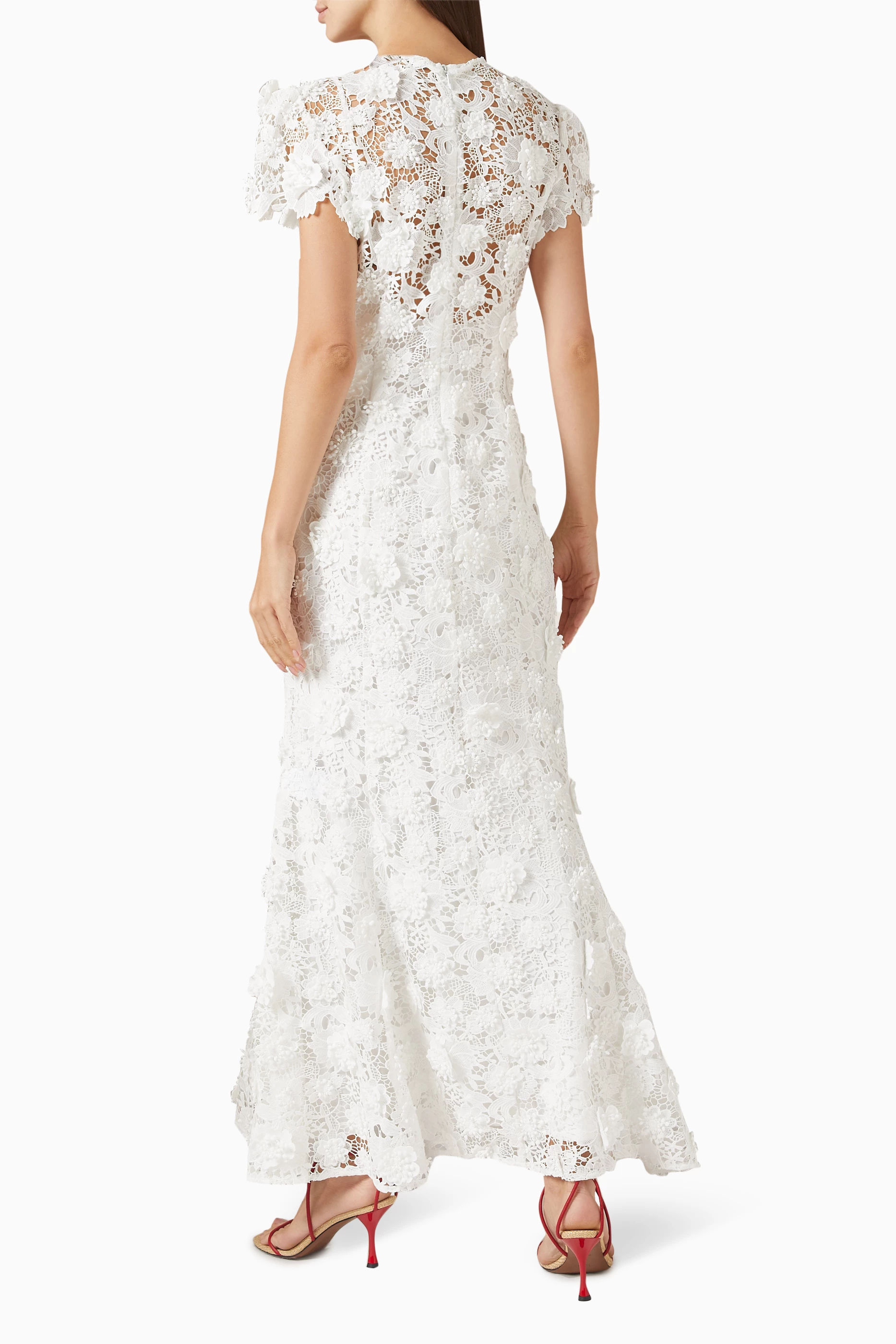 chinese dress ladies Monique Embroidered Lace Maxi Dress