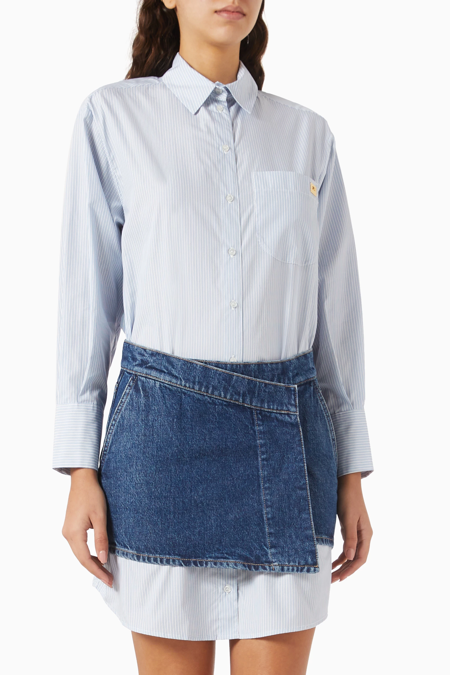 スカート ELISABETTA FRANCHI Woman Skirt Blue GO122 DC8 ELISABETTA FRANCHI Women's blue midi skirt with jewel detail