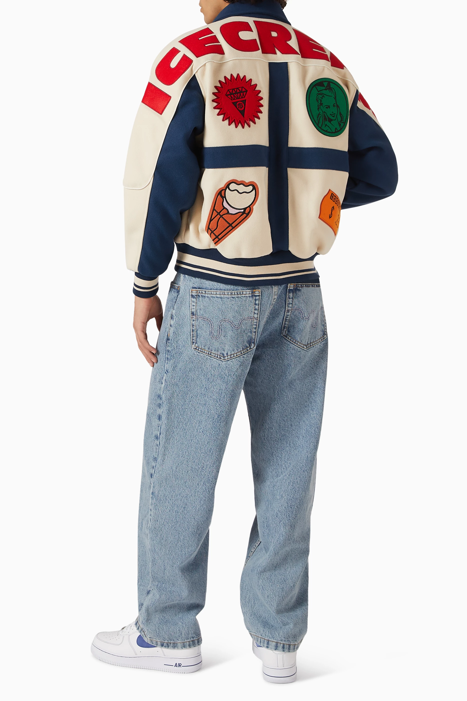 Buy Ice Cream Multicolour Checkout Varsity Jacket For Men Online