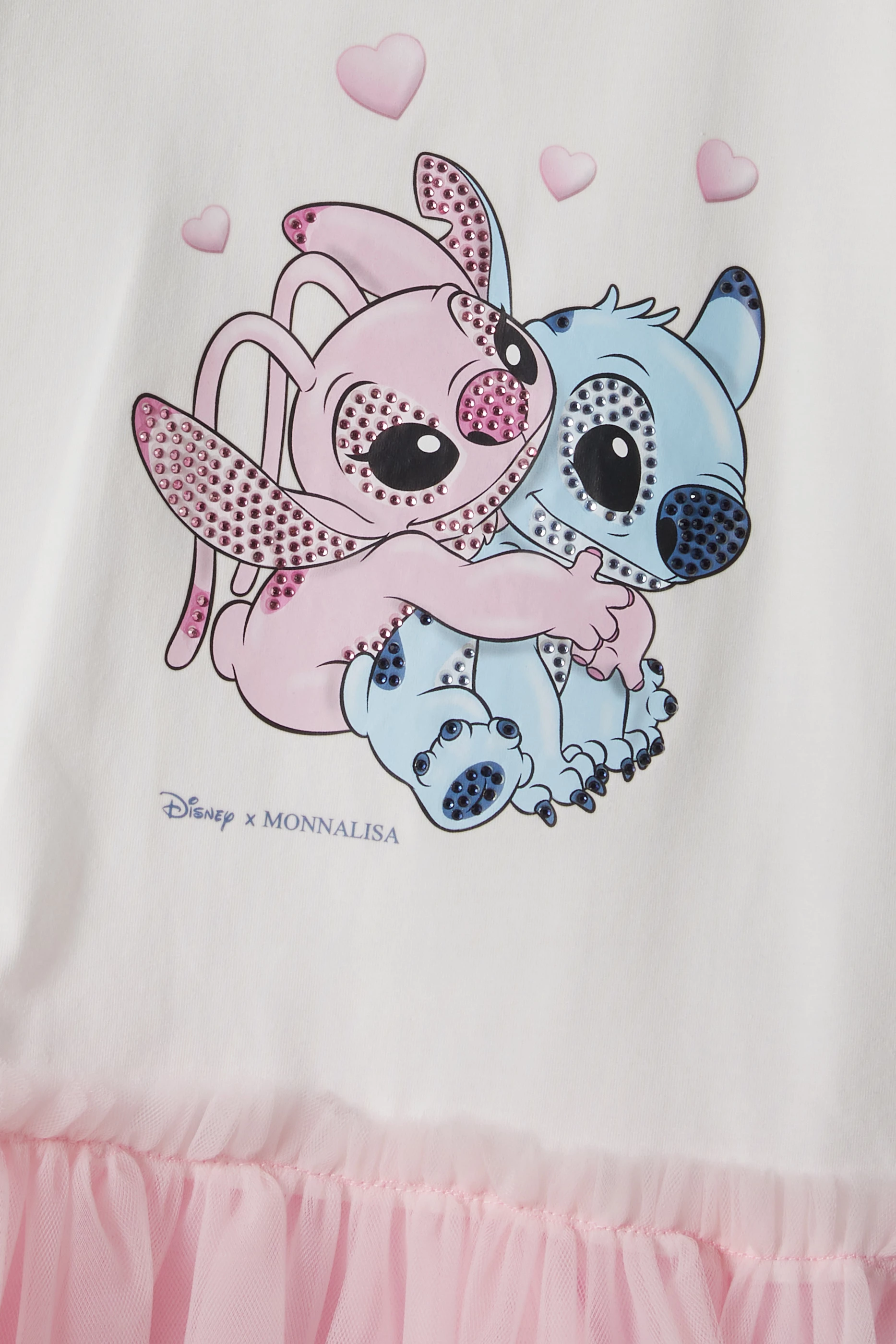 Buy Monnalisa Neutral Lilo Stitch Dress in Cotton For Girls