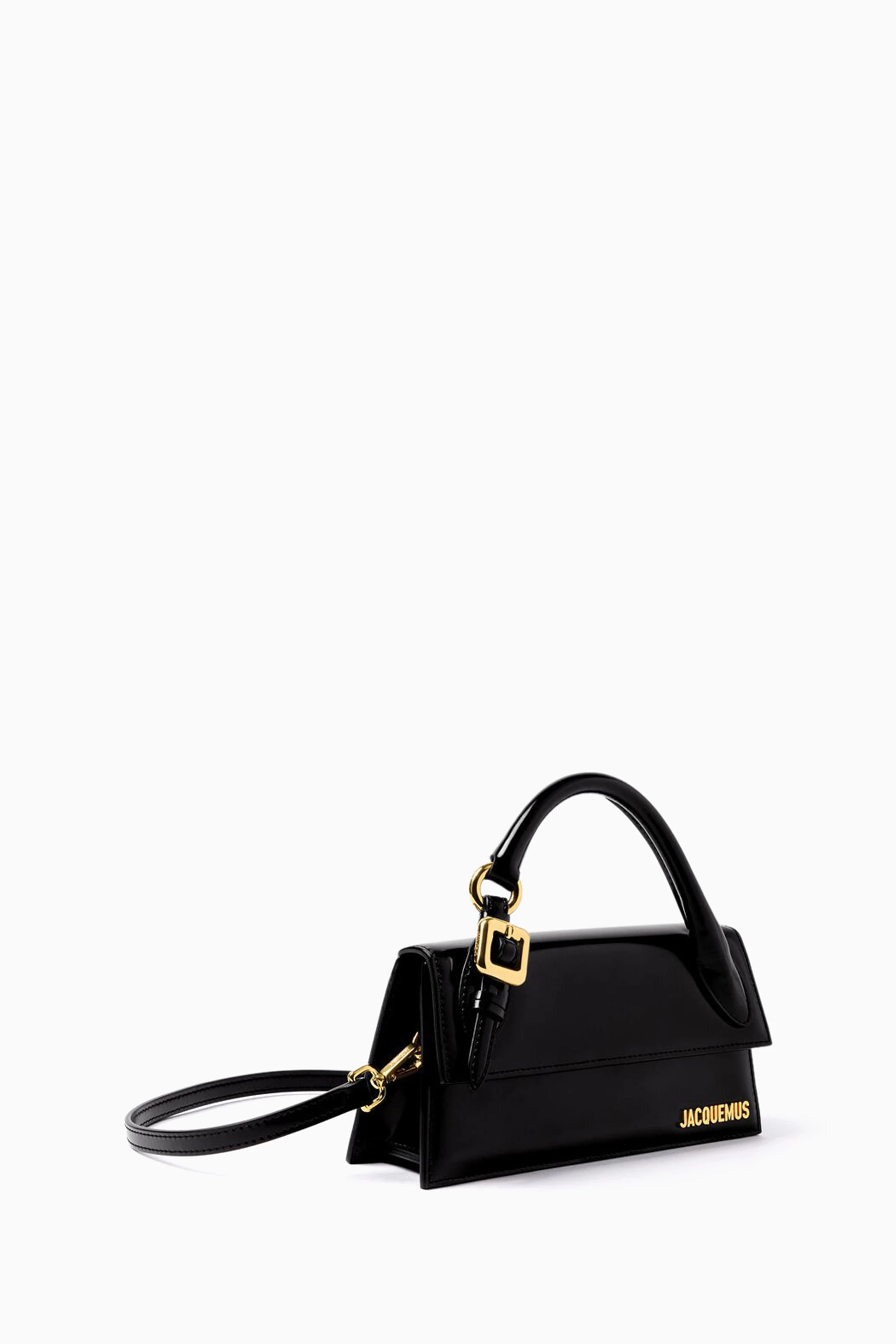 ◆JACQUEMUS◆Le Grand Long Boucle レザー バッグ ブラック Le Chiquito Long Boucle leather shoulder bag in black