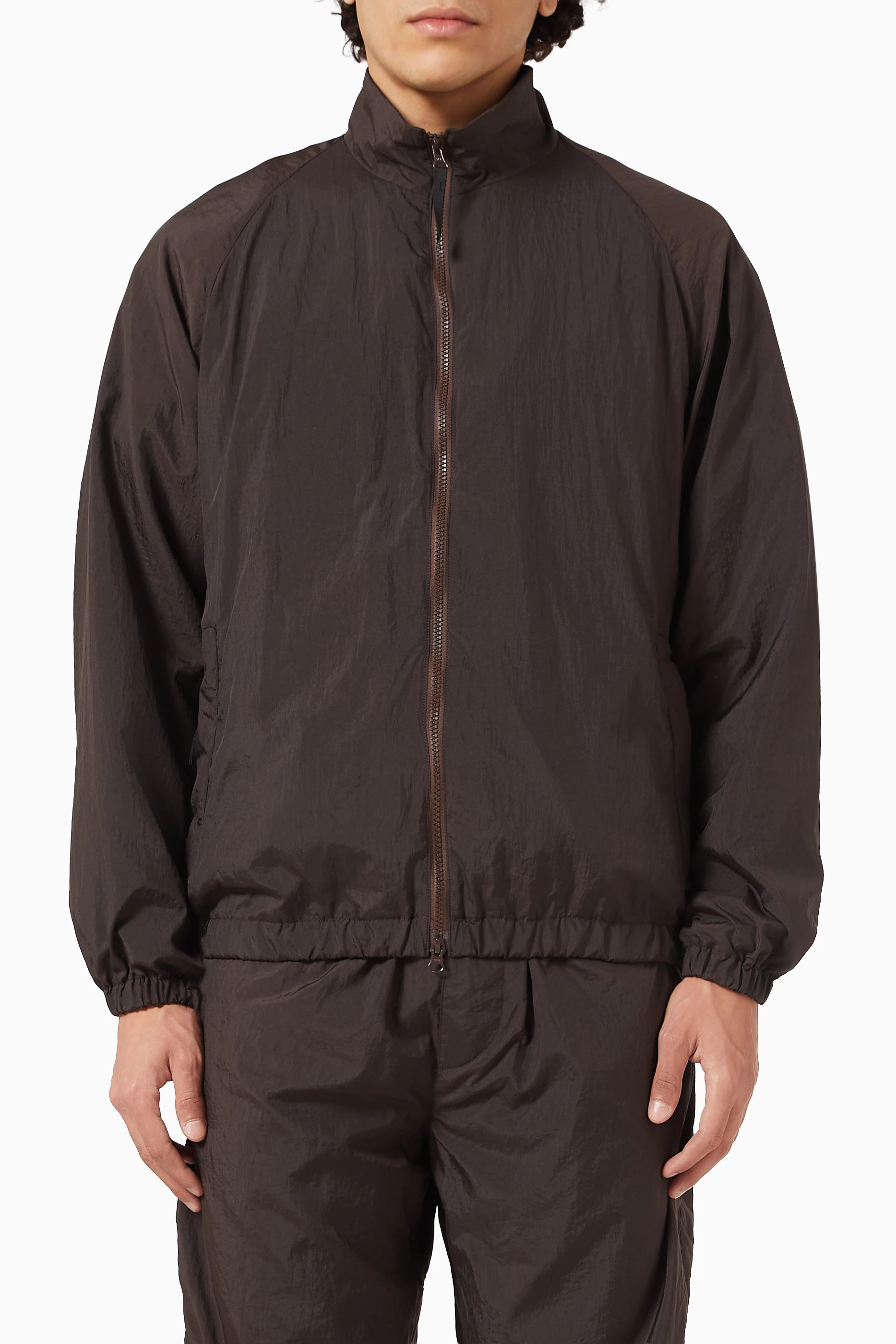 Buy Kaptain Sunshine Brown Shrinked Jacket in Nylon For Men Online