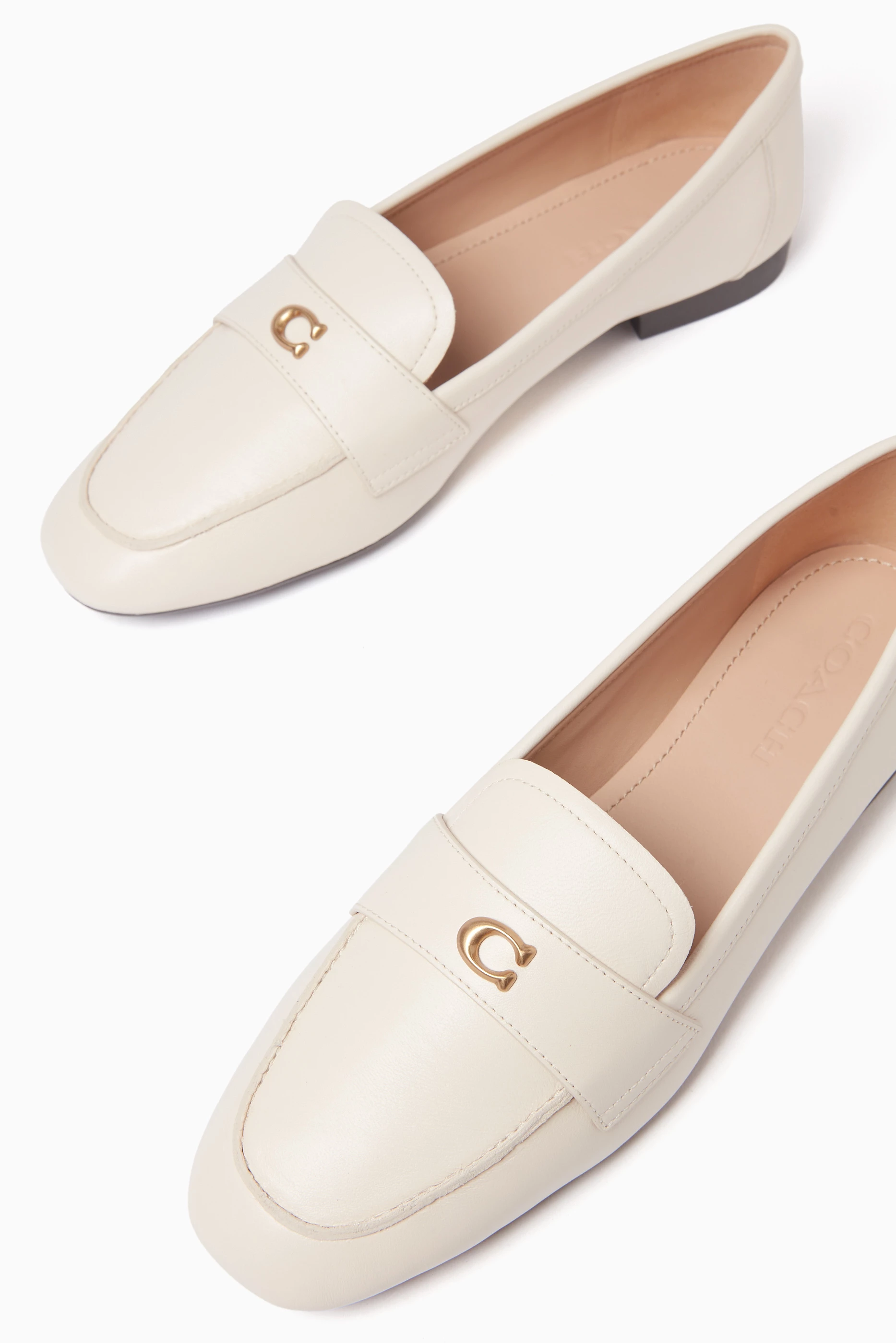 Coach Cream Leather Penny Loafers Amazon.com | COACH Men main image 3