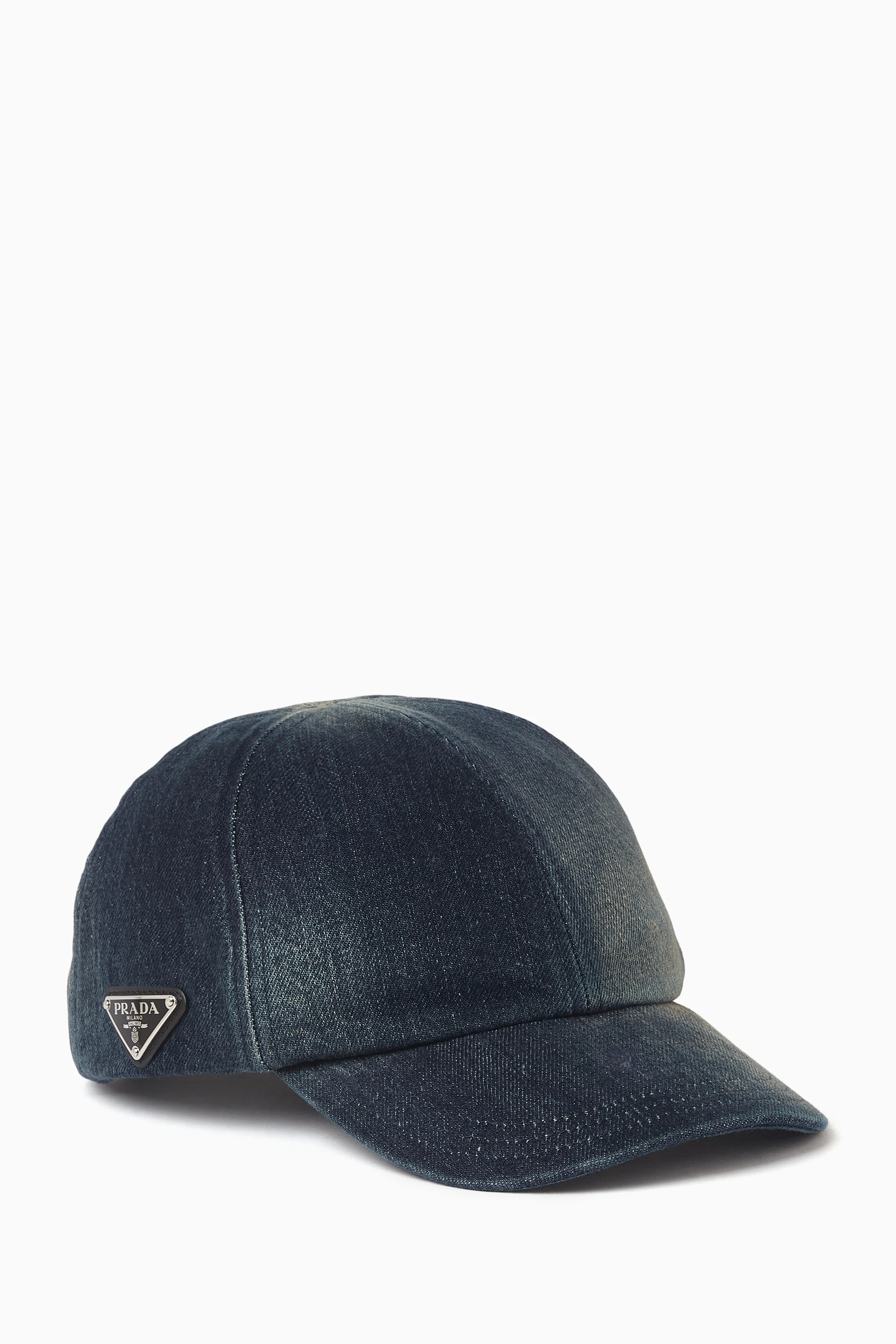Prada Blue Embroidered Logo Baseball Cap Navy Re-nylon Baseball Cap | PRADA main image 2