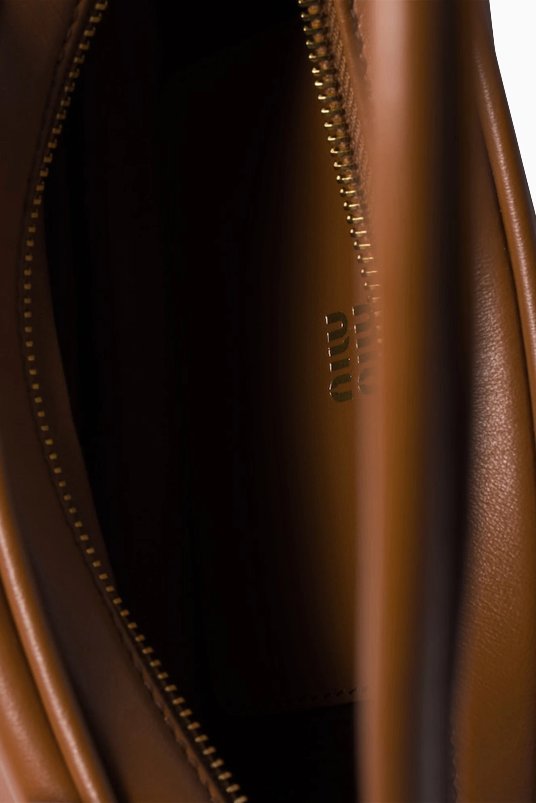 Buy Miu Miu Brown Logo Pouch Purse in Leather For Women Online