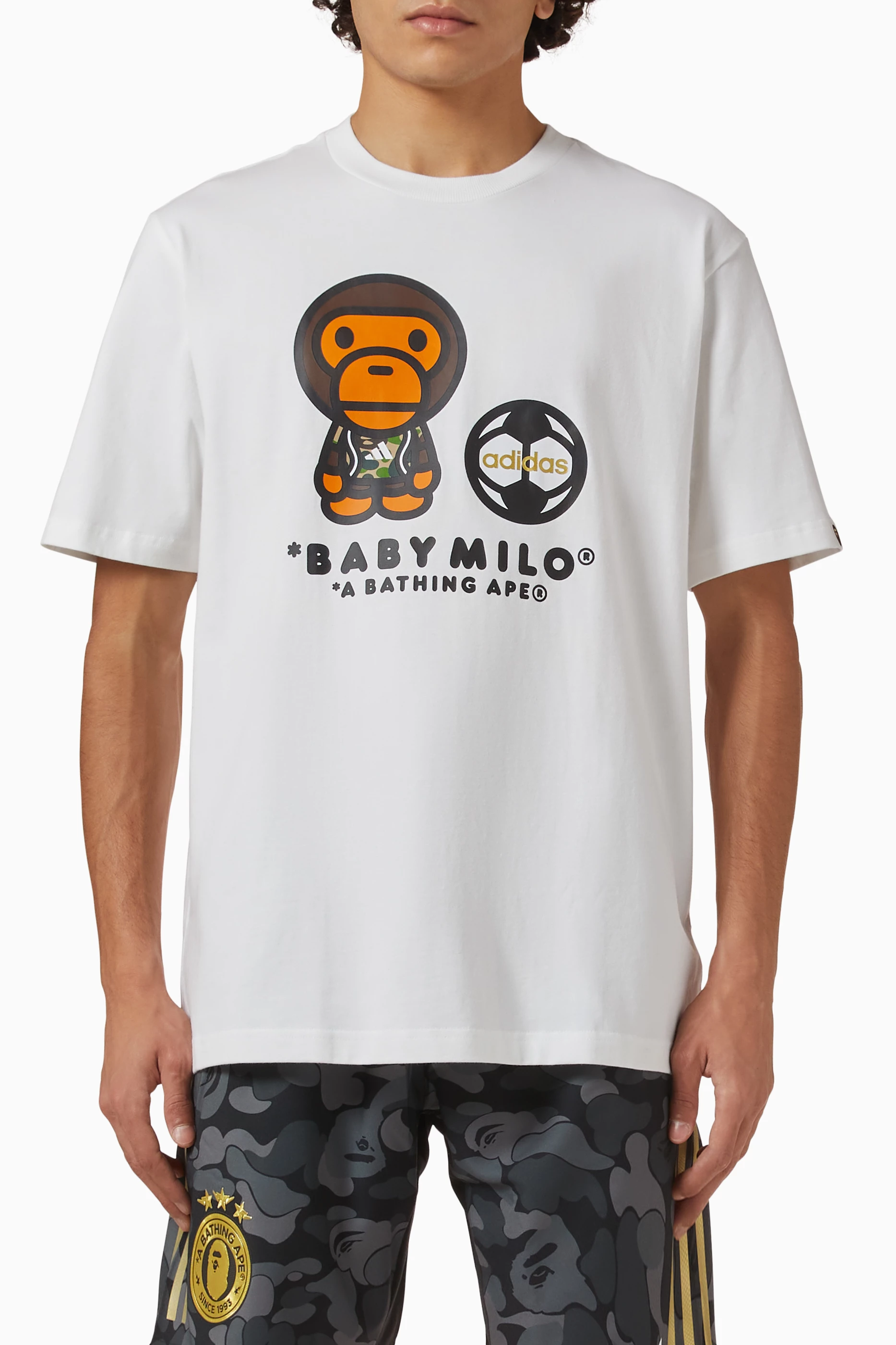 Buy adidas White x BAPE Baby Milo T-shirt in Cotton For Men Online