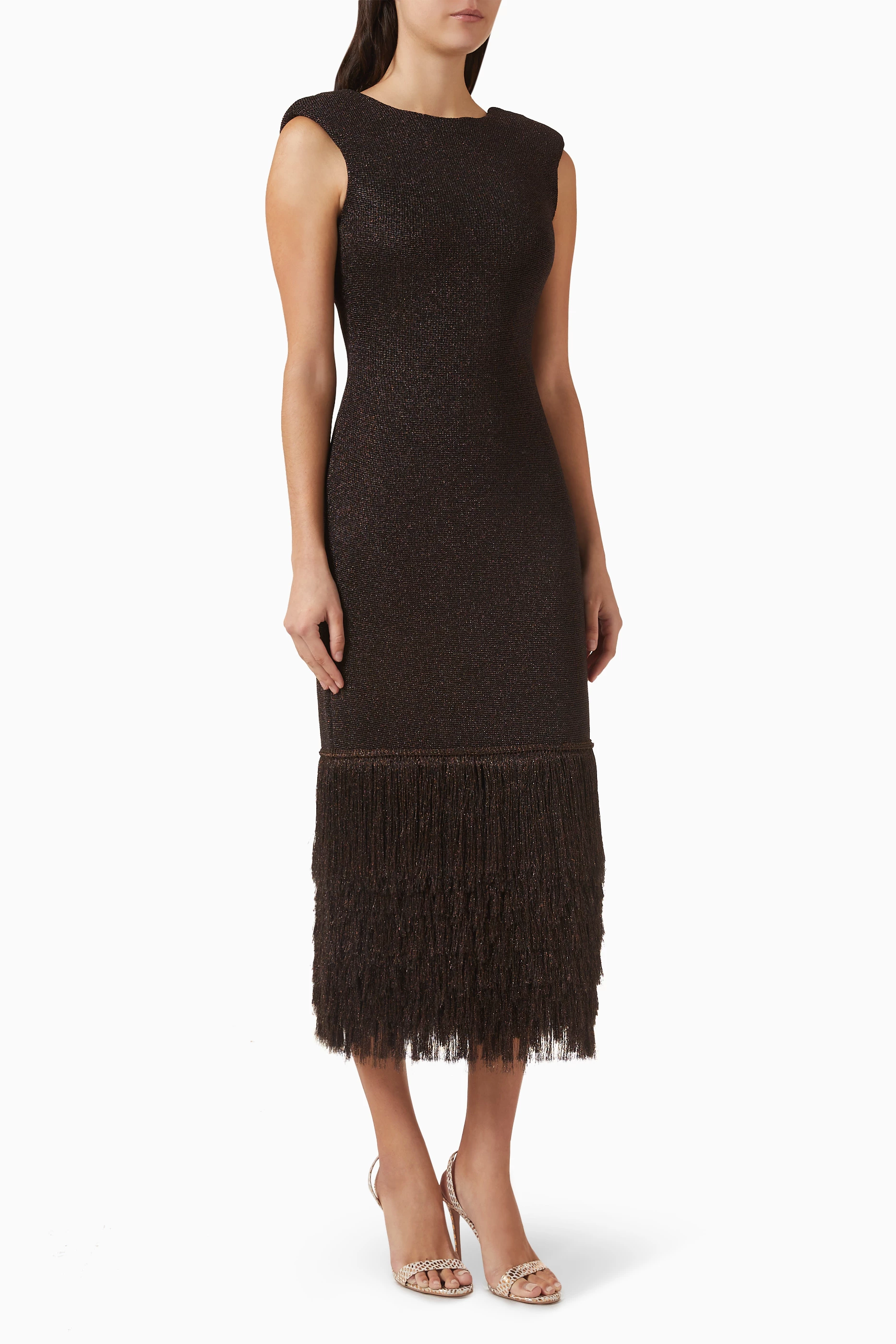 Buy Aje Brown Breeze Knit Midi Dress For Women Online | Ounass Saudi