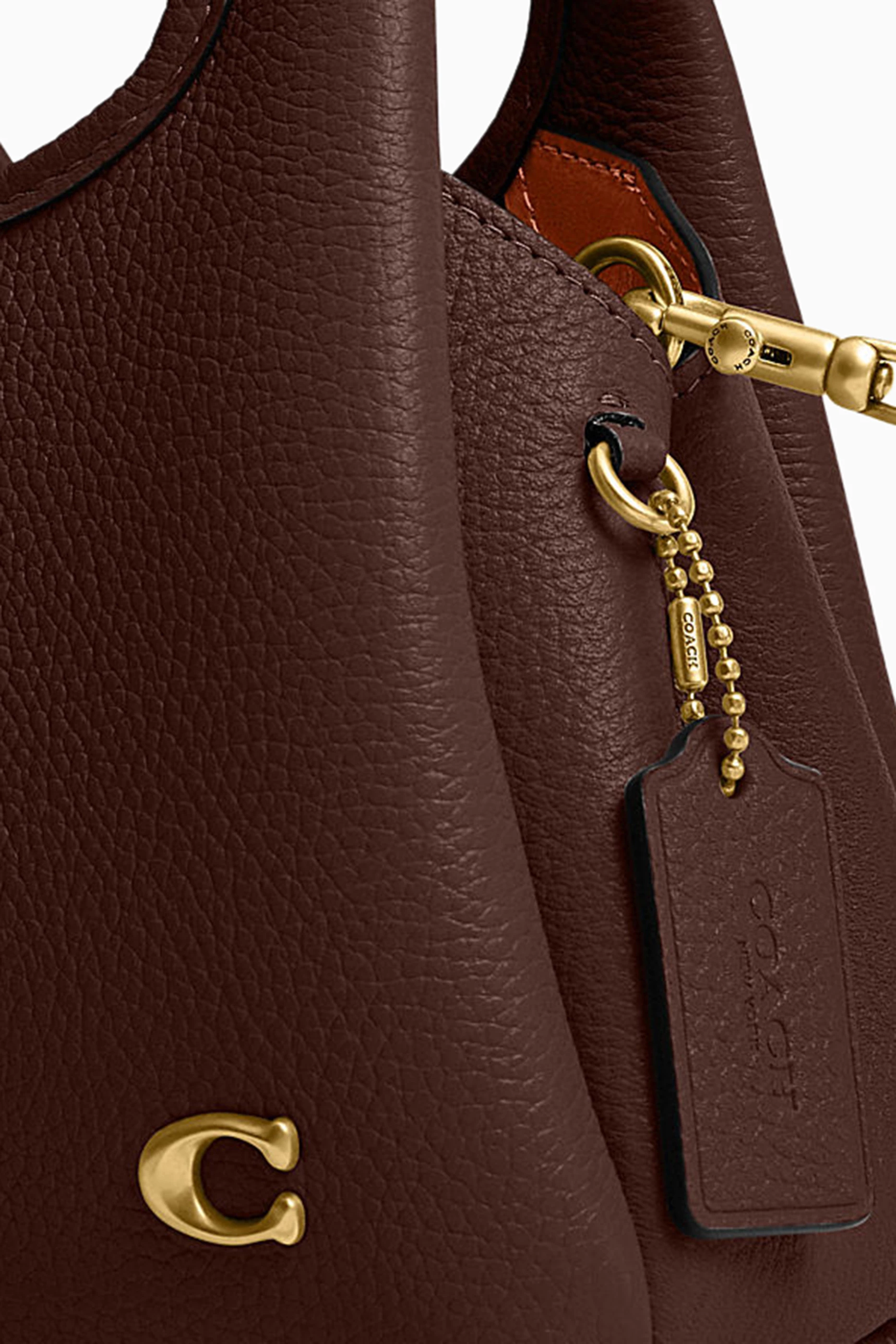 Buy Coach Brown Lana 19 Shoulder Bag in Pebbled Leather For Women