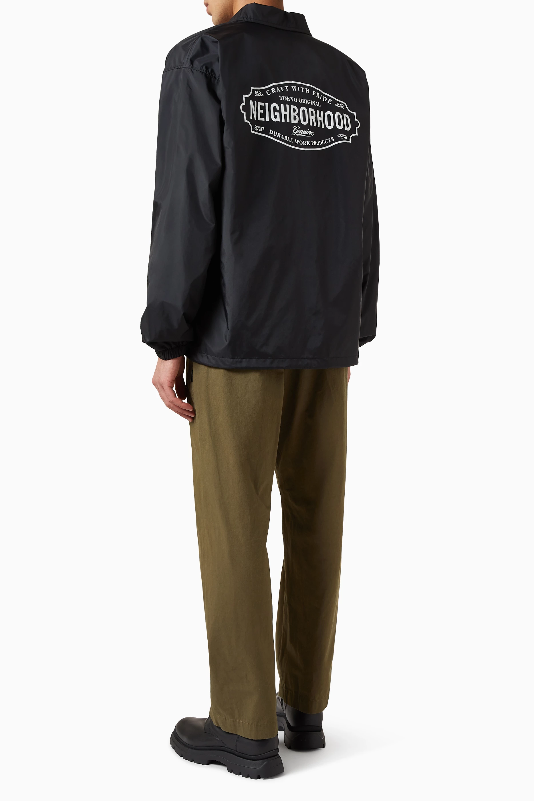 Buy Neighborhood Black Windbreaker Jacket-1 in Taffeta For Men