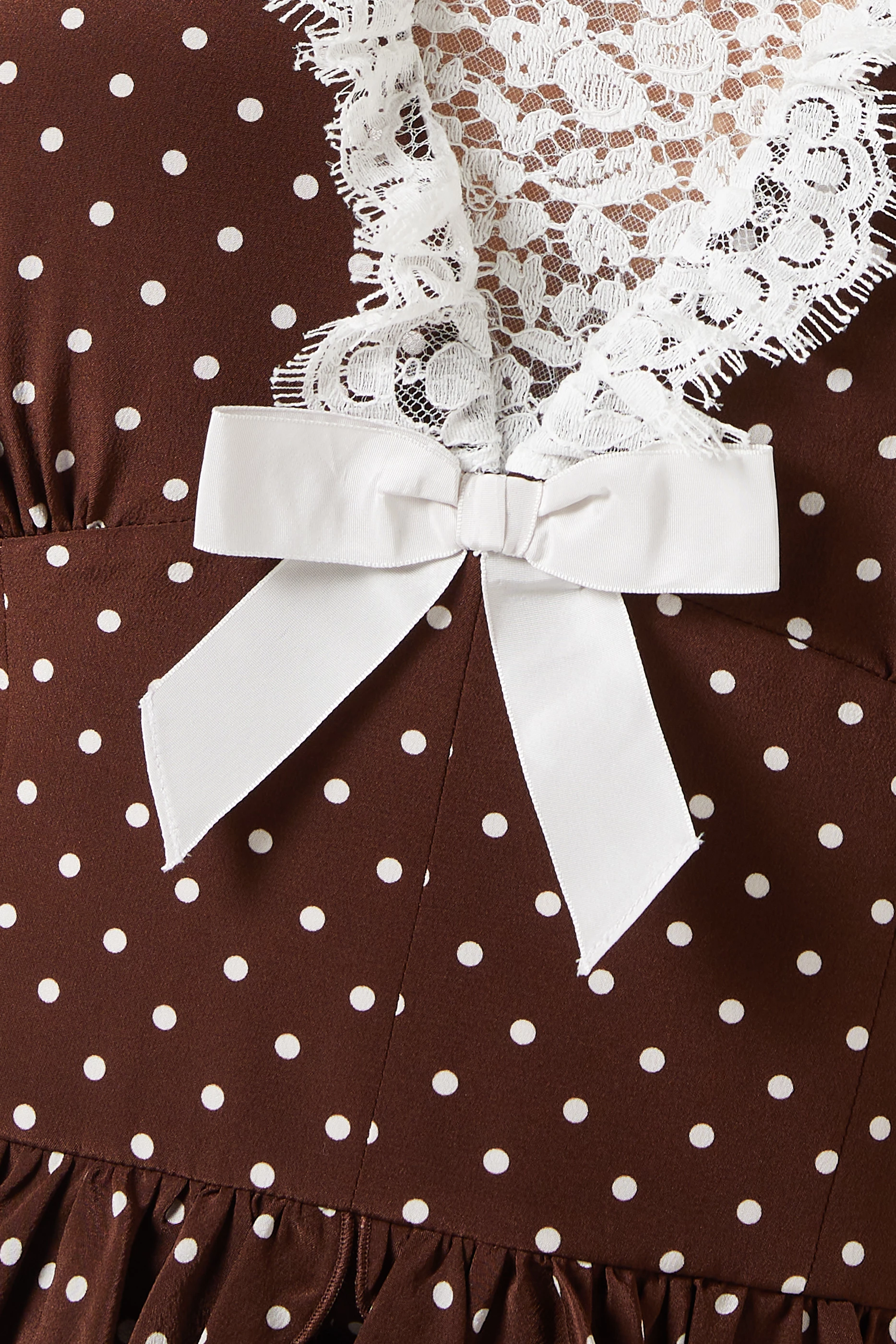 chinese dress ladies Brown Polka Dot Wrap Frill Dress – AX Paris main image 0