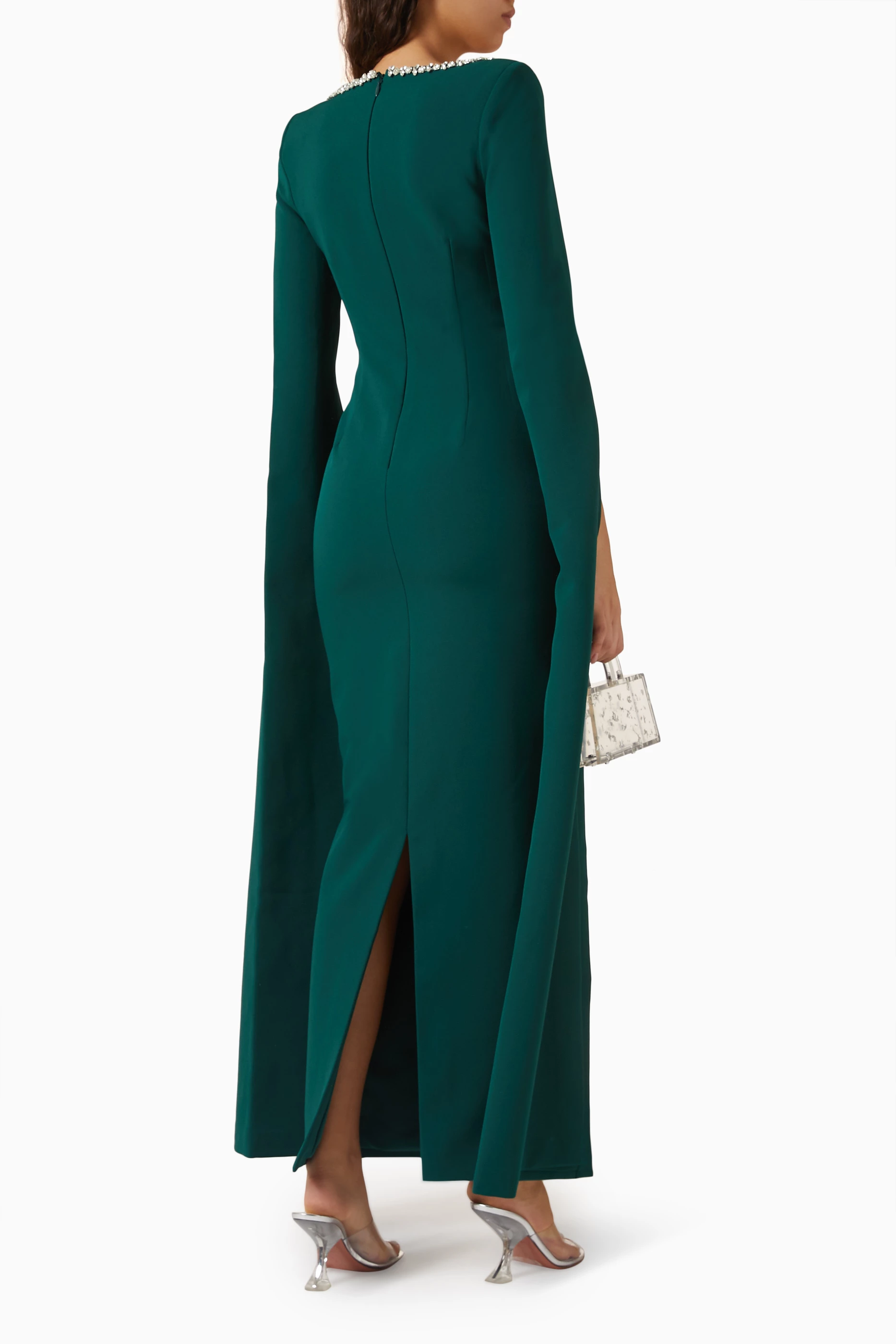 Buy Lavish Alice Green Grace Embellished Cape Gown For Women Online |  Ounass Saudi