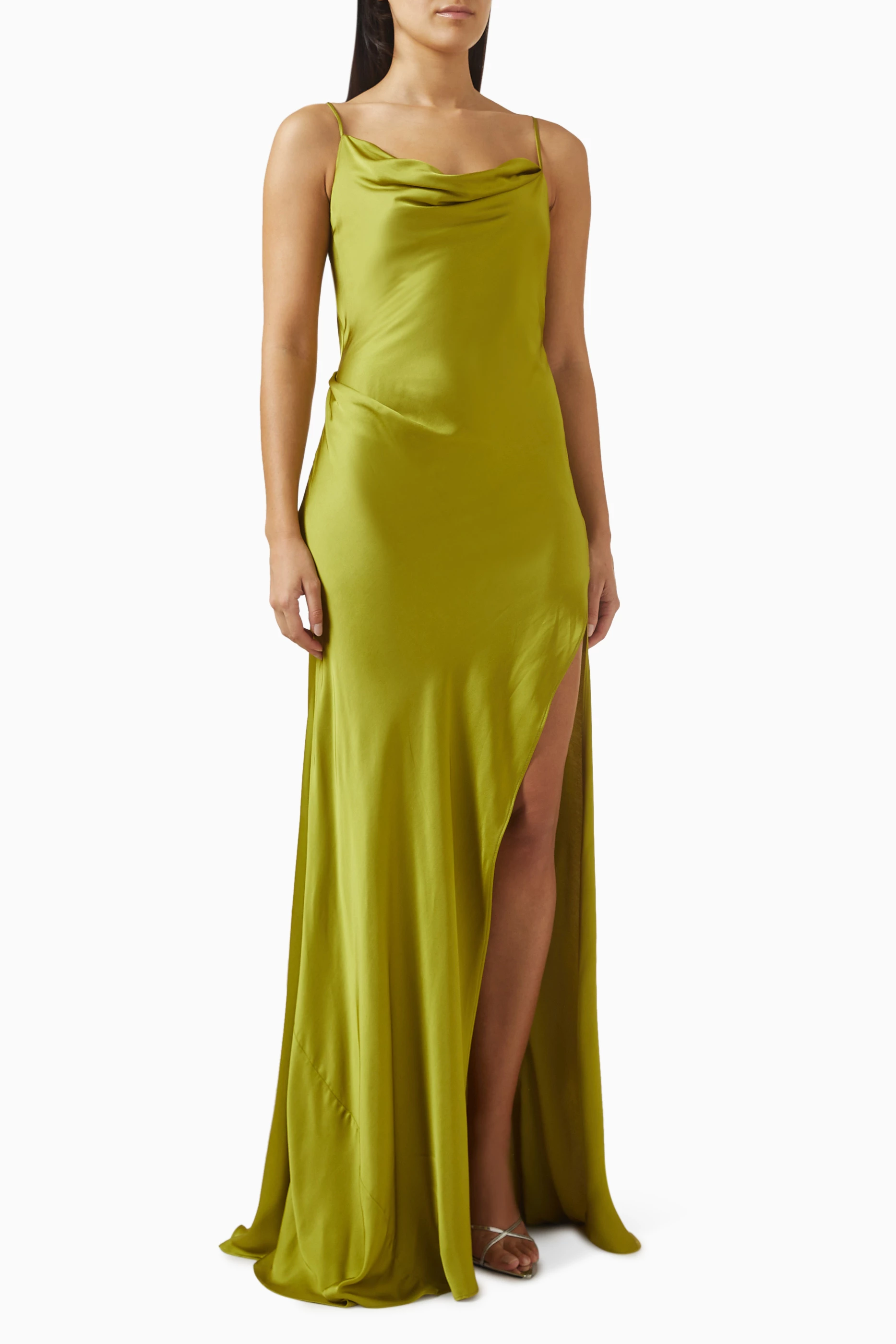 green emerald velvet dress ODESSA DRESS PISTACHIO – ARCINA ORI main image 1