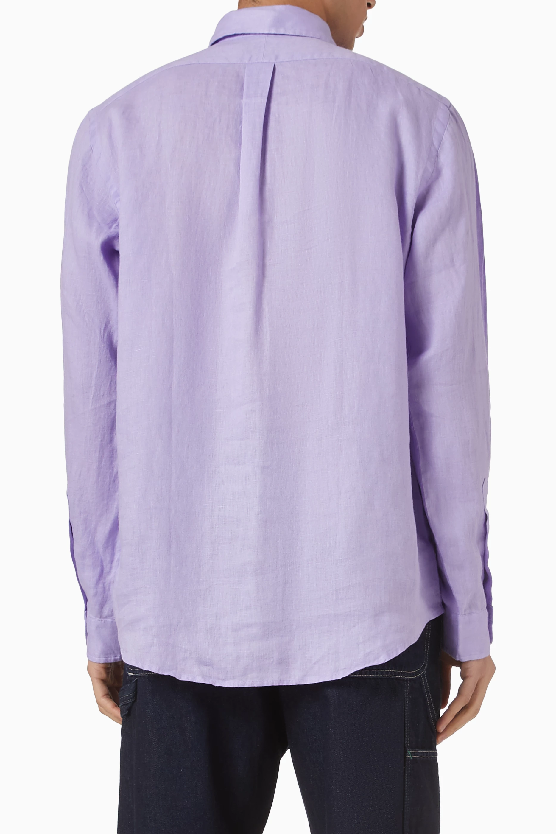 Buy Polo Ralph Lauren Purple Sport Shirt in Linen For Men Online
