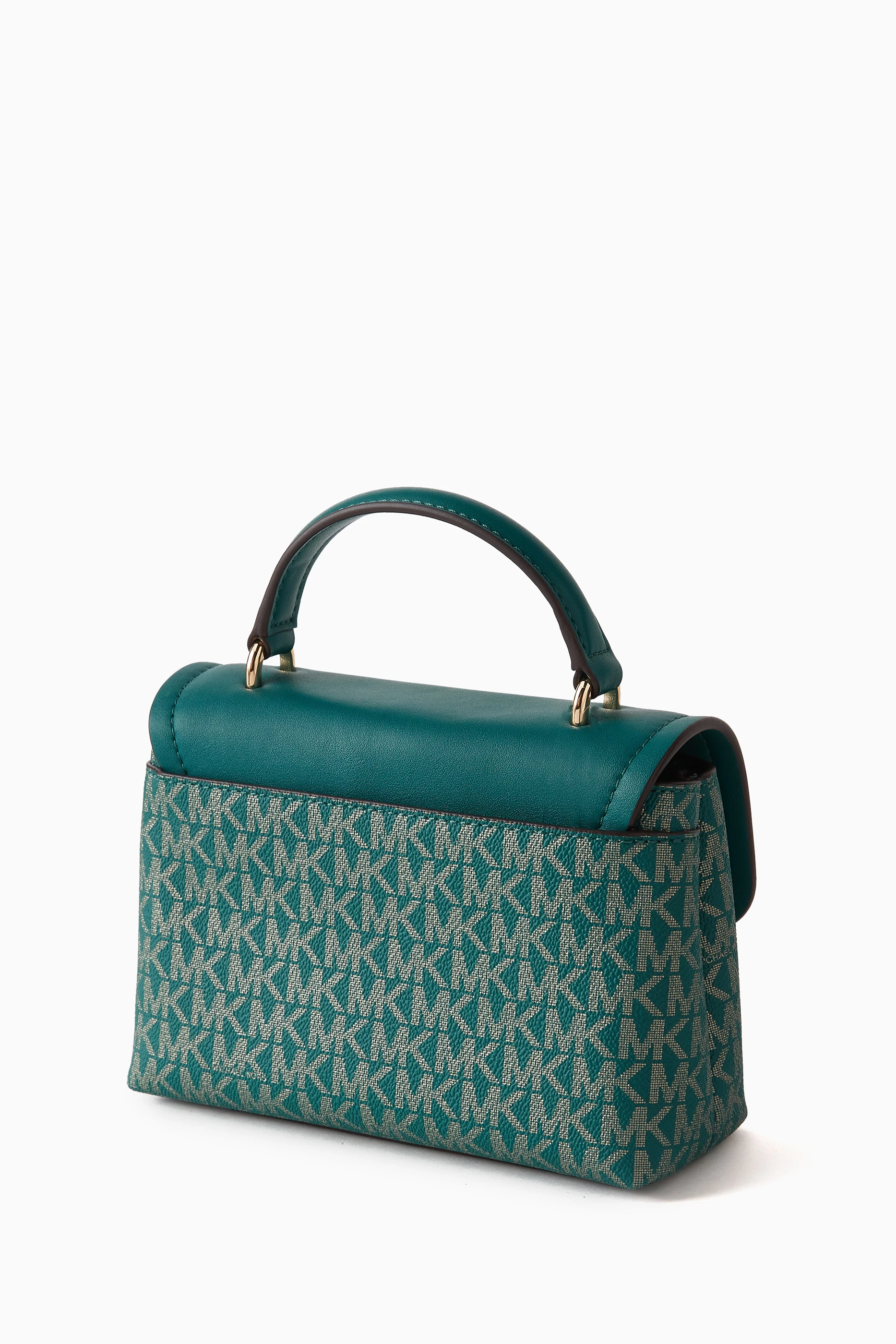 Buy Michael Kors Green XS Tribeca Top-handle Bag in Logo Canvas