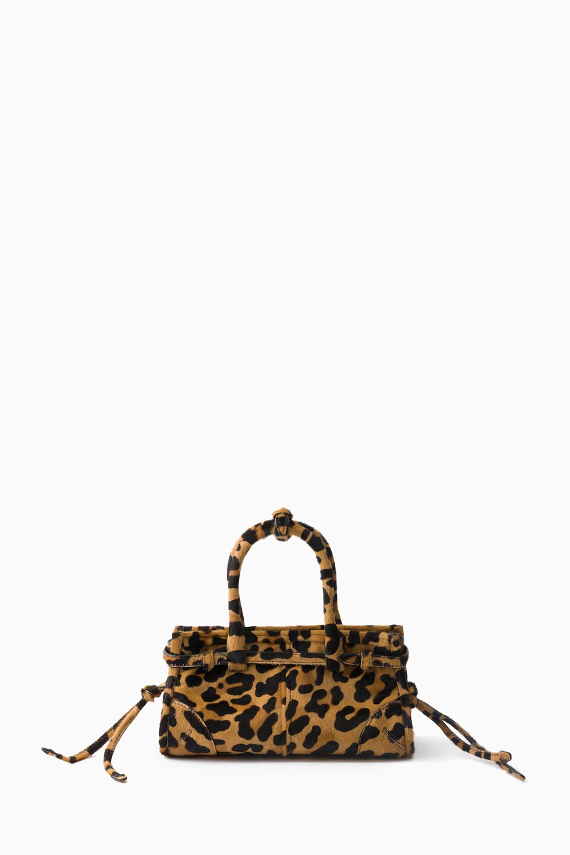Buy Prada Neutral Mini Bonnie Bag in Leopard-printed Calf Hair For