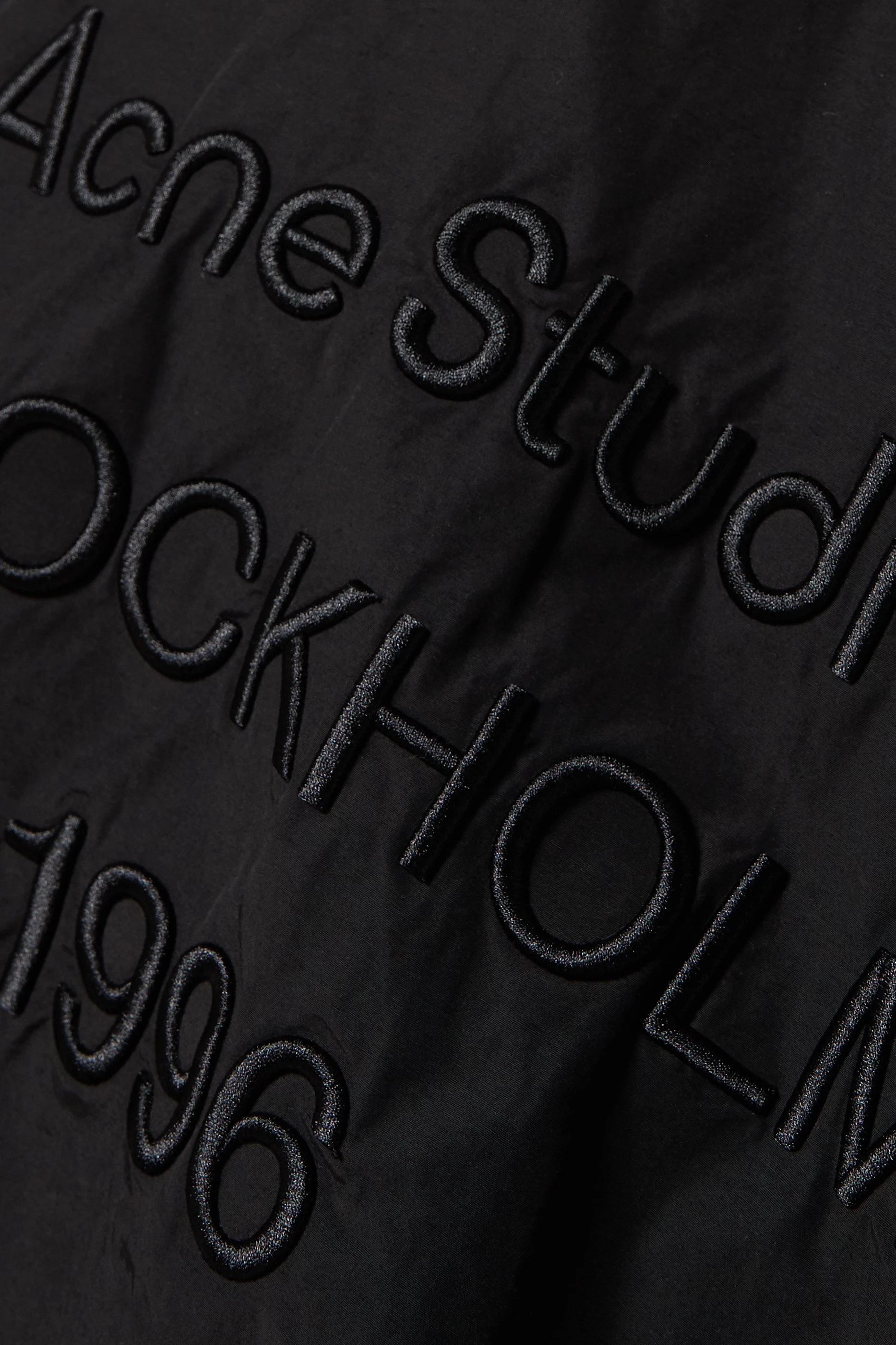 Buy Acne Studios Black Technical Logo Jacket in Nylon & Cotton For