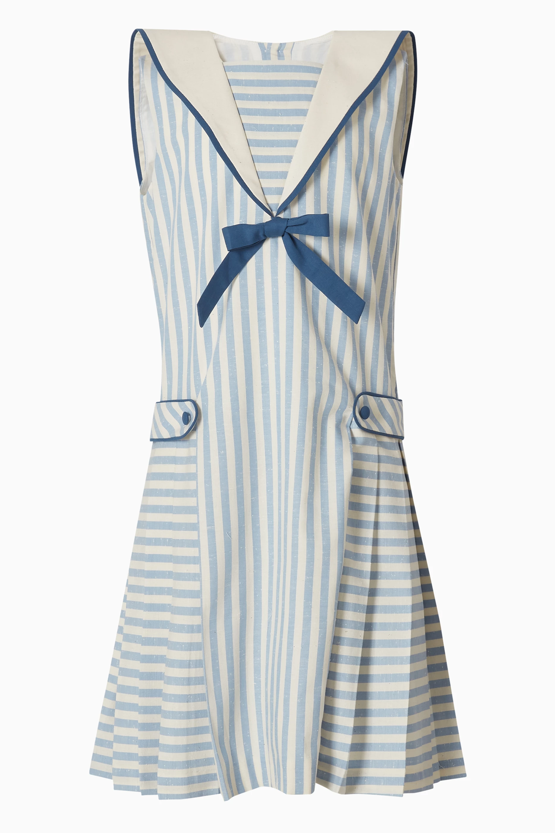 Buy Pepa London Blue Regency Striped Mariner Collar Dress in Cotton For  Girls Online | Ounass Saudi