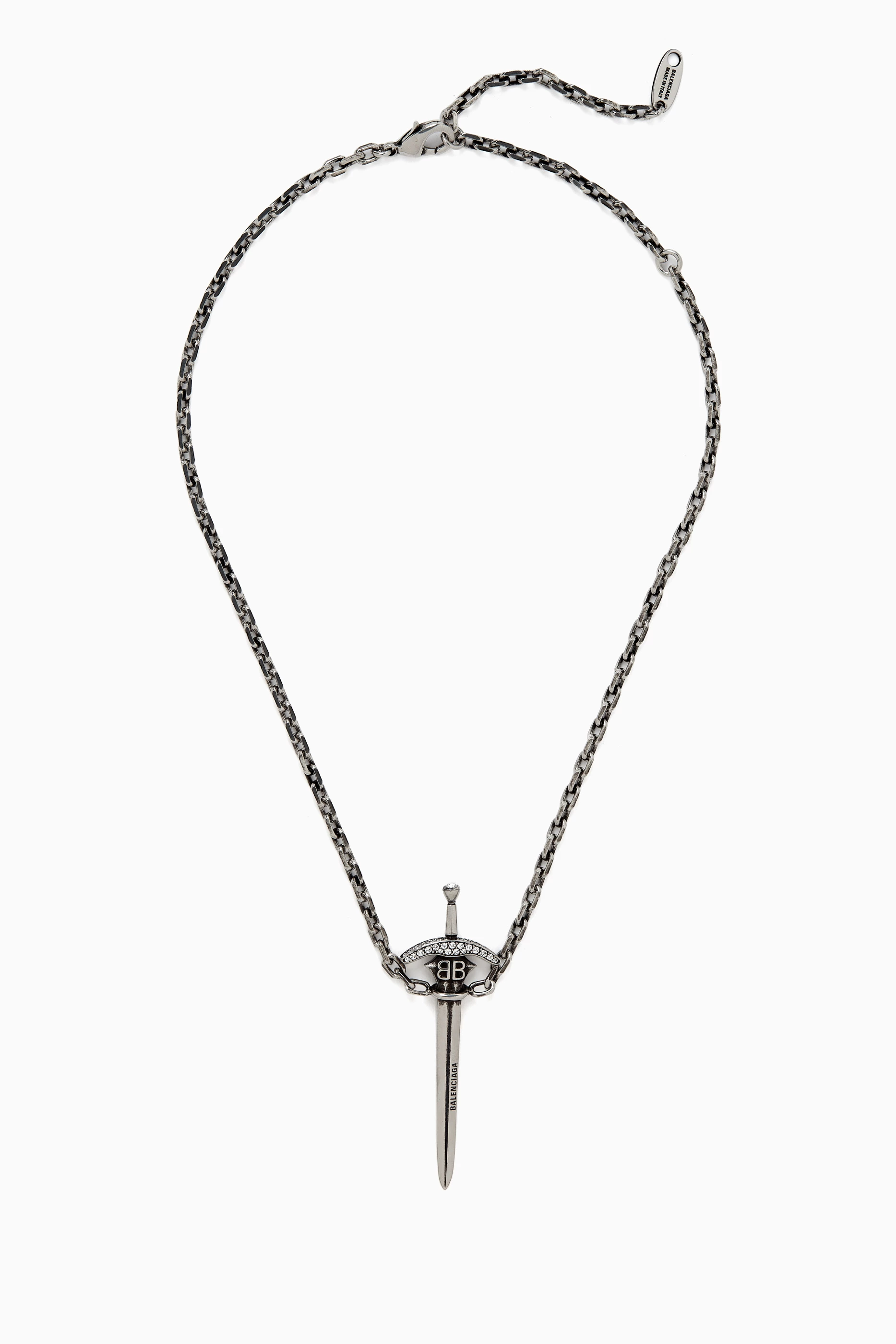 Buy Balenciaga Grey Goth Sword Necklace For Women Online | Ounass