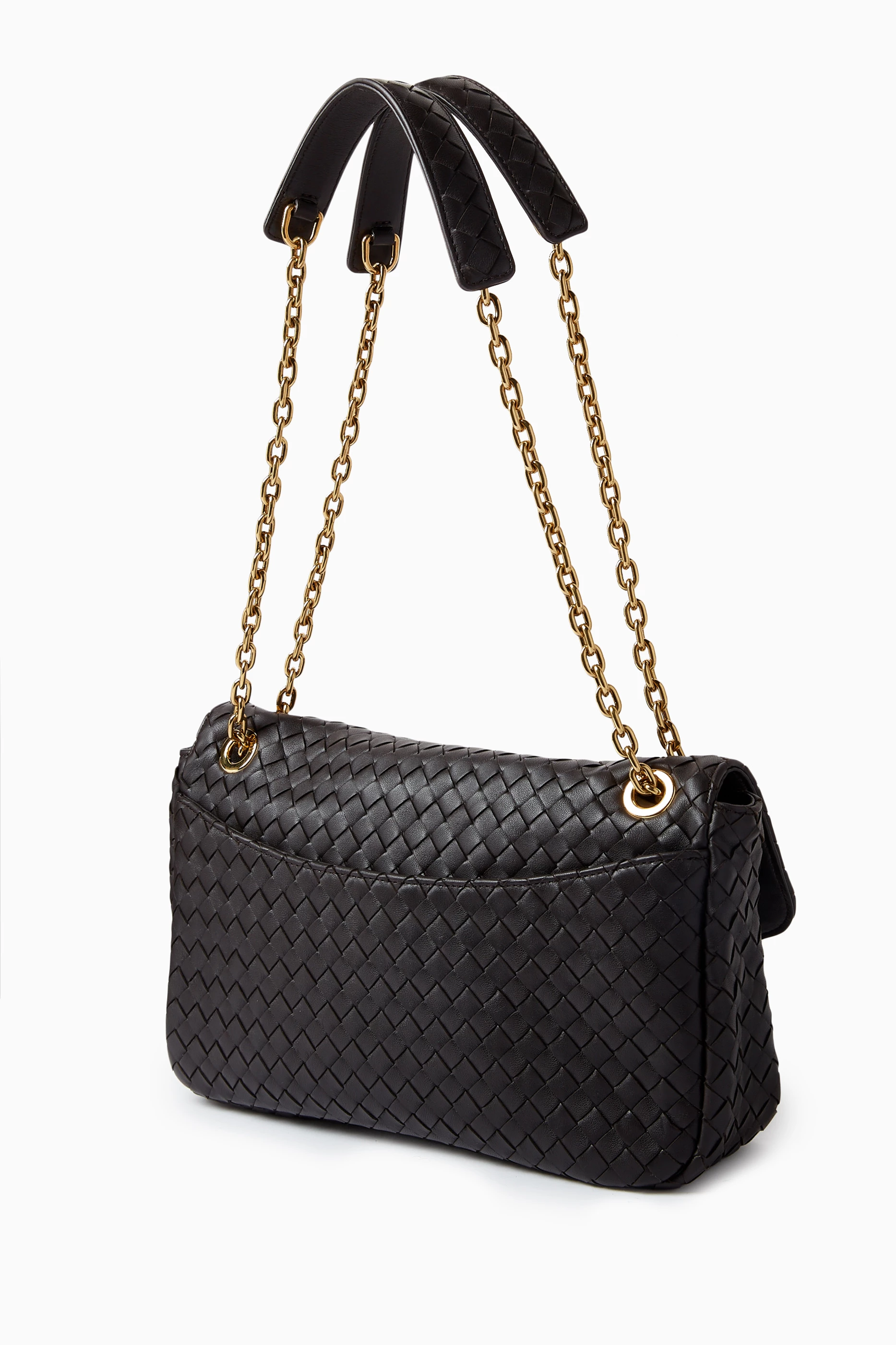 Buy Bottega Veneta Brown Madison Shoulder Bag in Lambskin Leather 