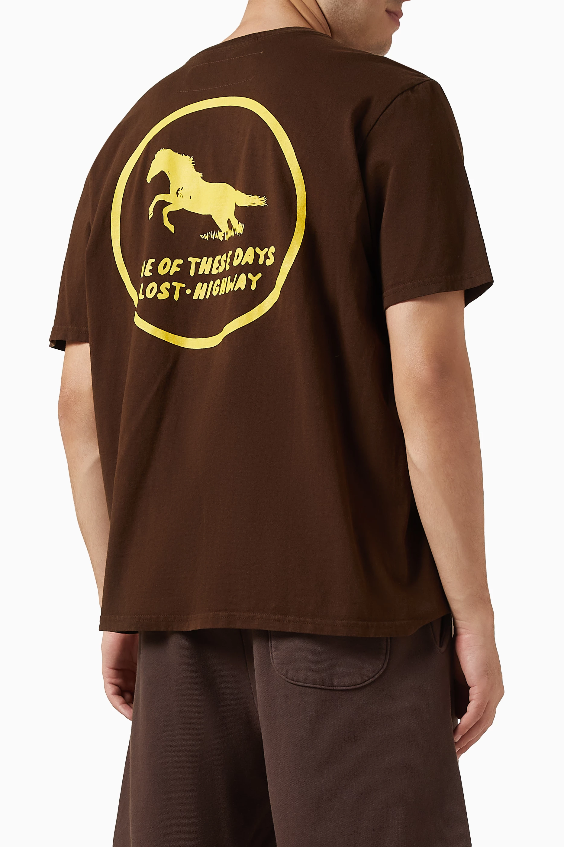 Buy One of These Days Brown Painted Horse T-shirt in Cotton For