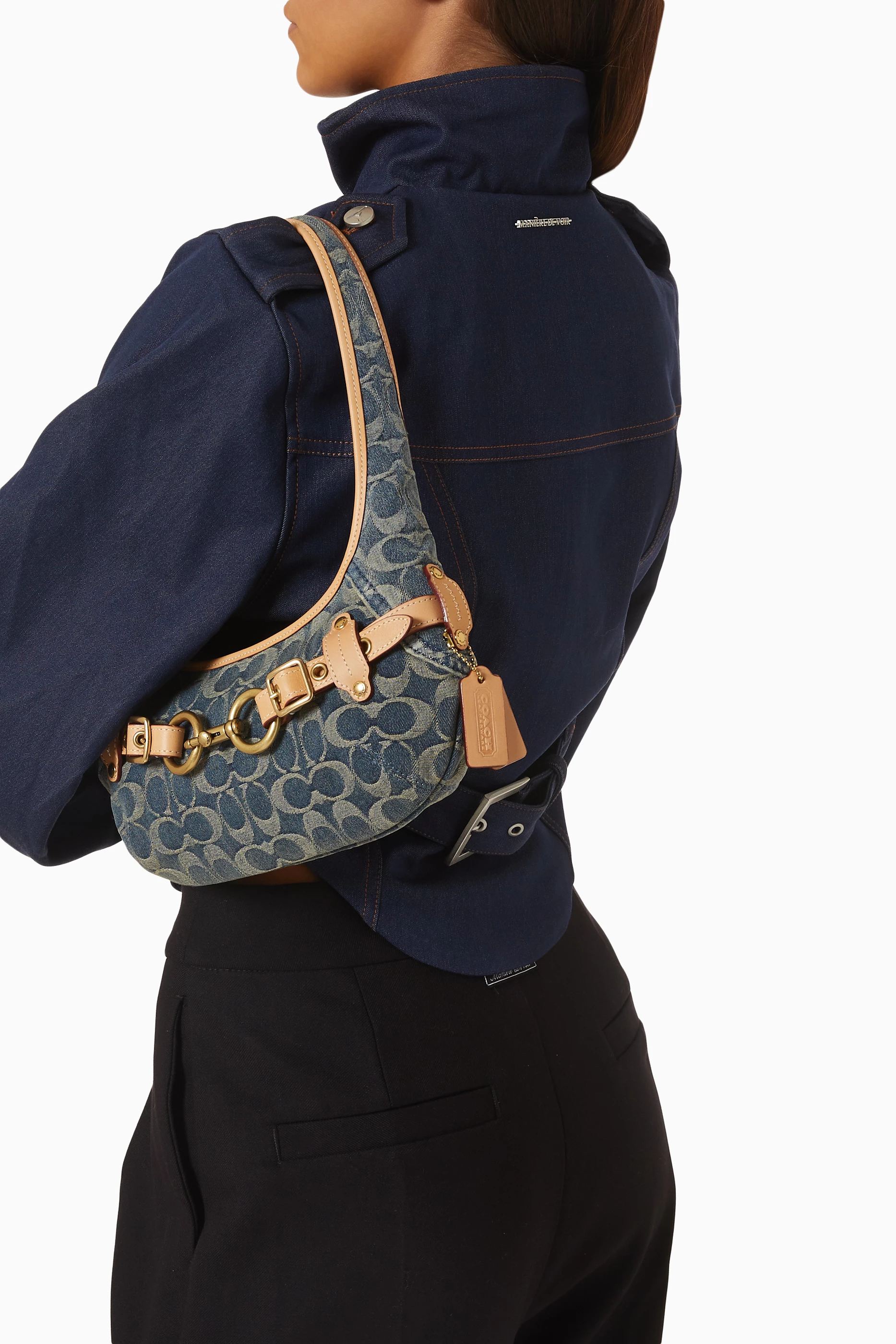 Buy Coach Blue Belted Ergo 26 Shoulder Bag in Signature Denim For 