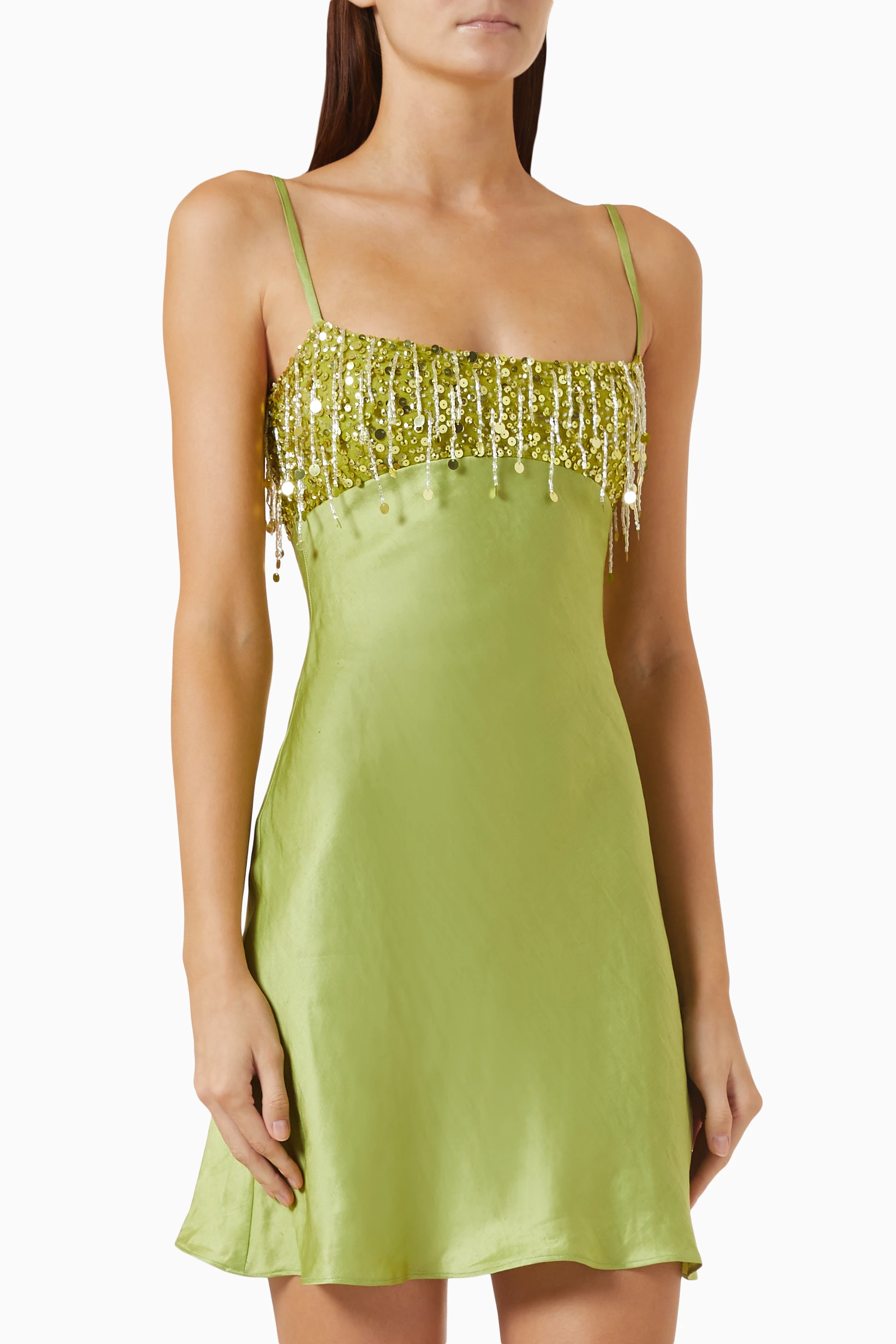 fanci club dress rent color:Rose Gold and an asymmetrical hem. OCT-25 Satin A-line Silhouette Wedding