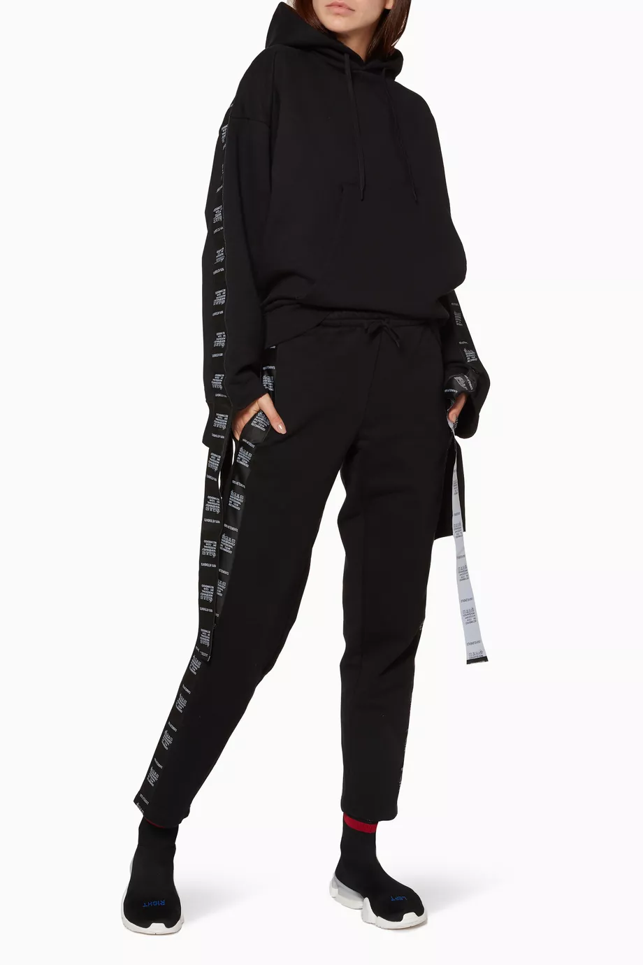 Vetements black top tape hoodie