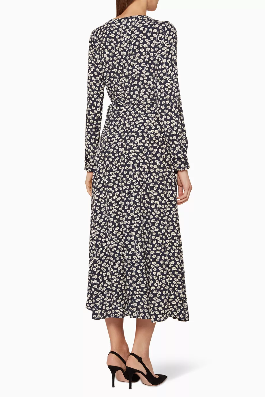 Ganni roseburg crepe wrap dress hot sale