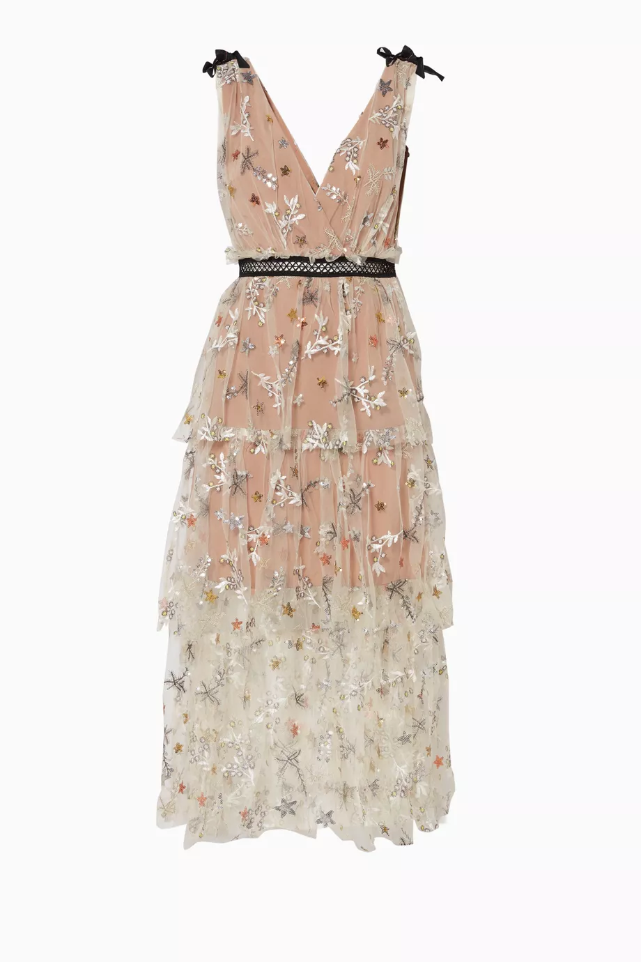 Star mesh midi store dress self portrait
