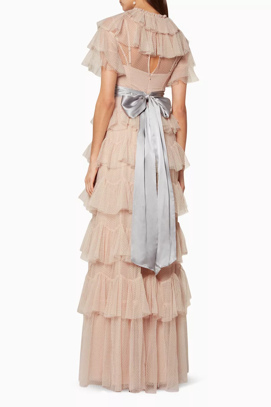 Needle and thread venetian rose tulle gown top