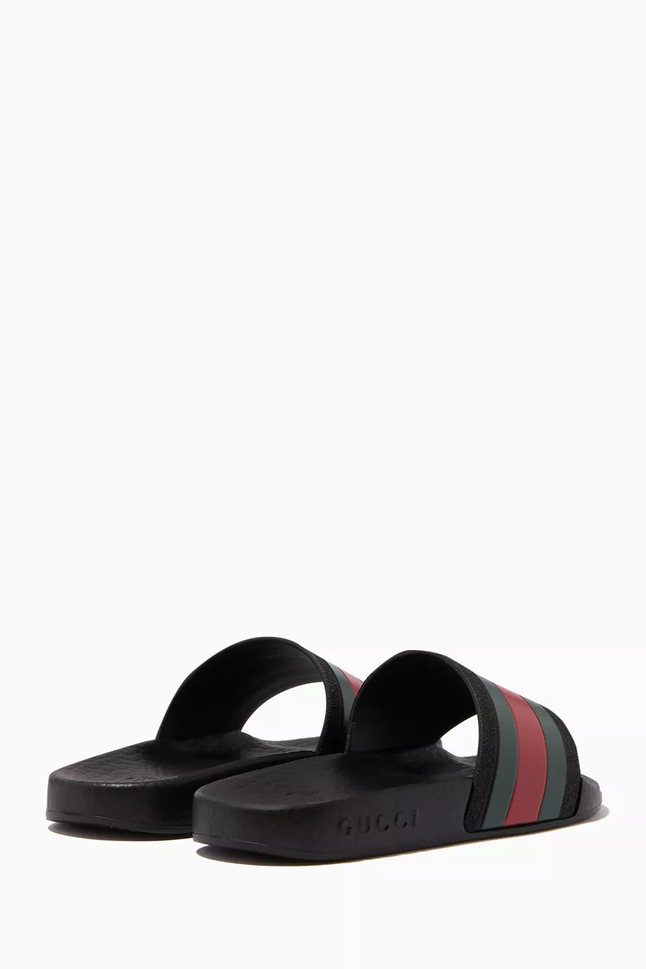 Gucci striped rubber slides shop