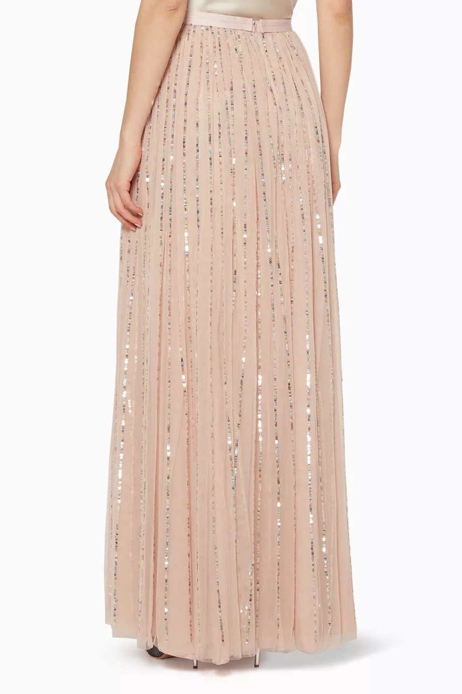 Needle & thread shimmer best sale sequin maxi skirt in rose
