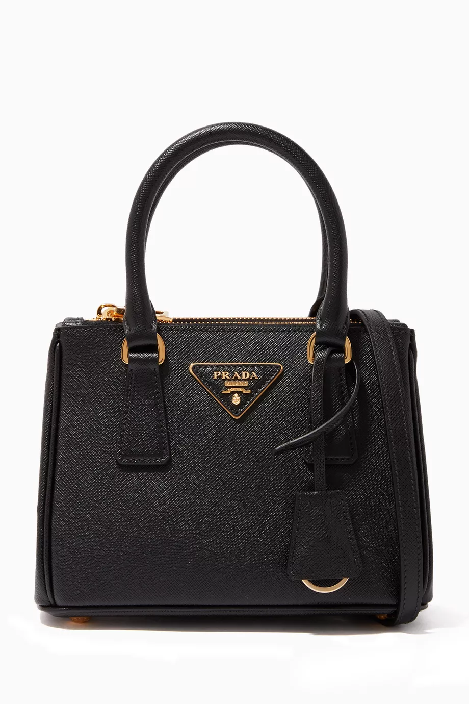 Buy Prada Black Galleria Saffiano Leather Micro Bag for Women in