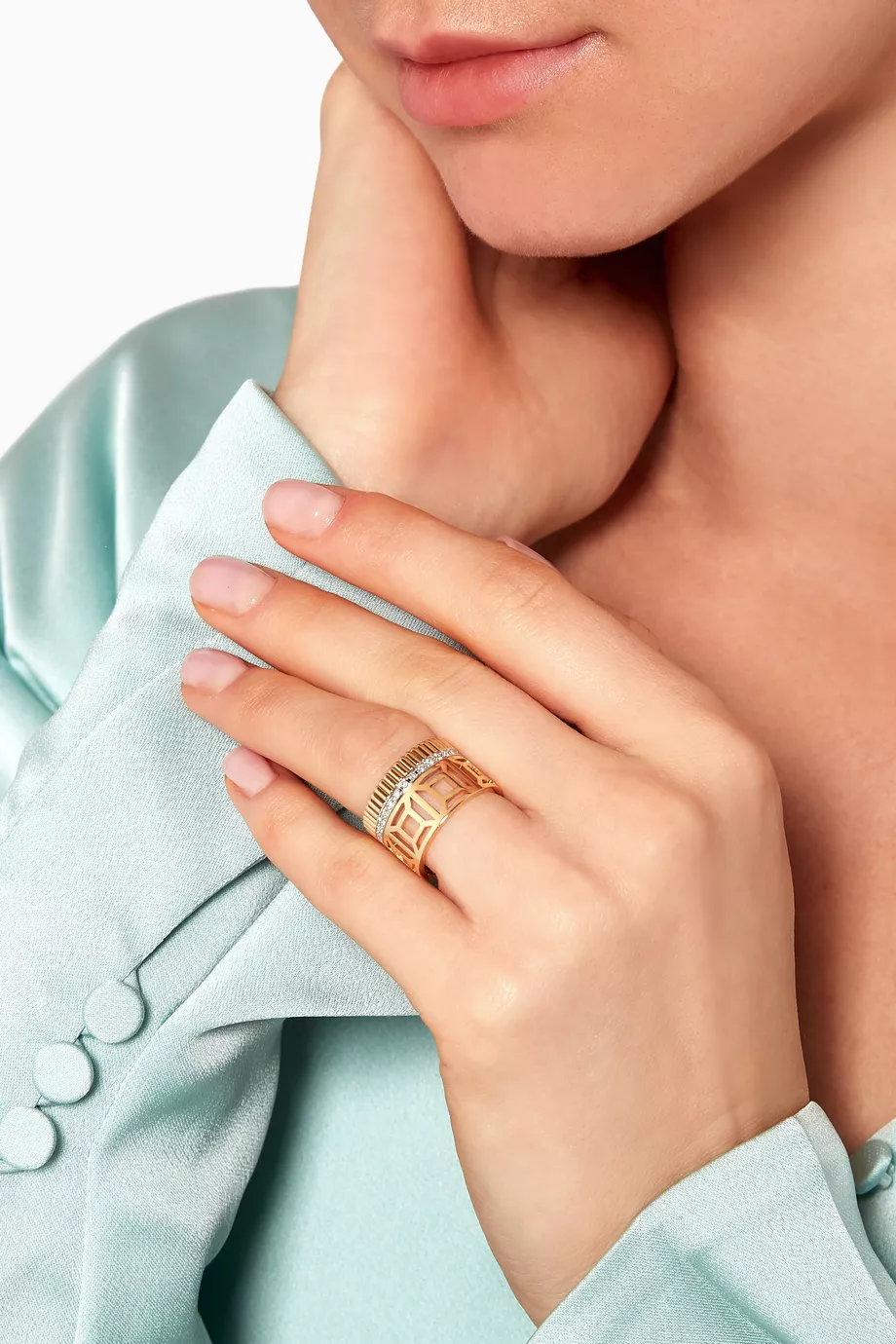 Buy Boucheron Gold Quatre Radiant Edition Diamond Openwork Ring in