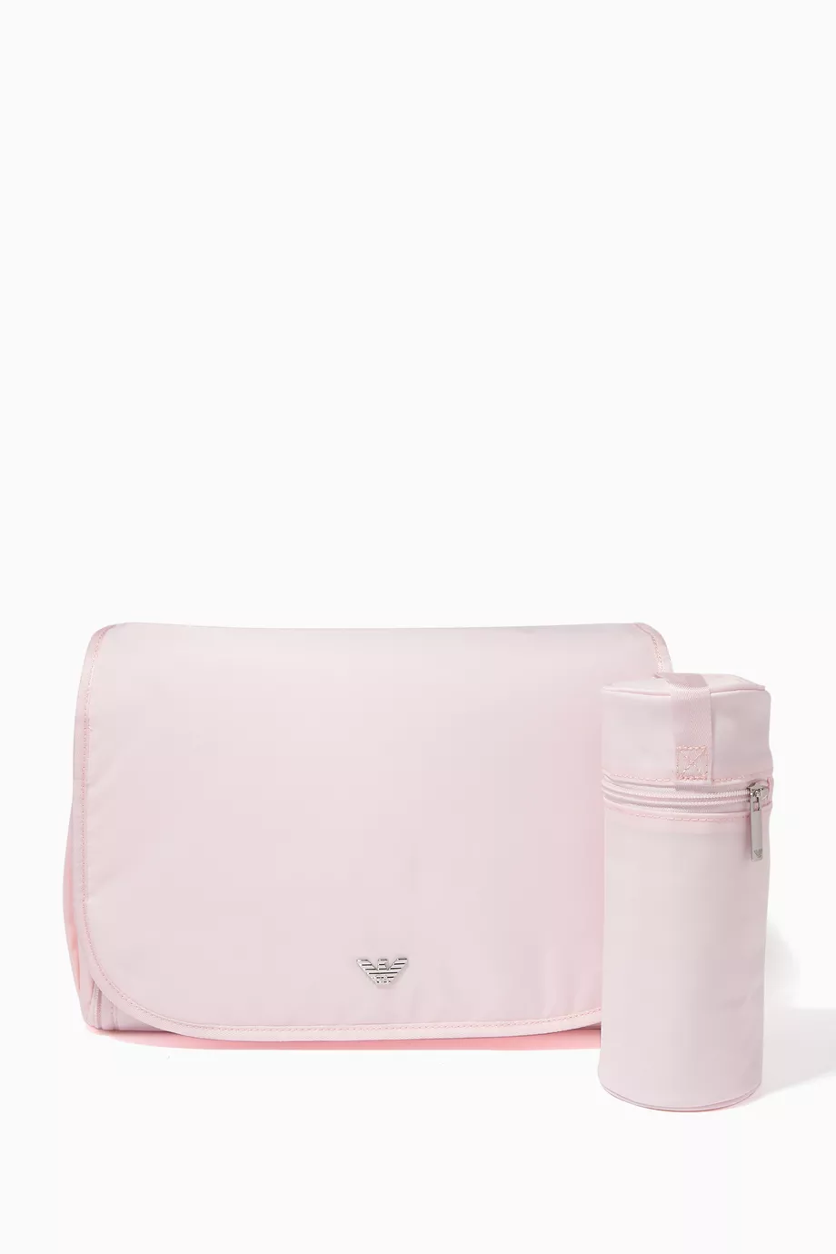 Buy Emporio Armani Pink Logo Nylon Changing Bag for Kids in Saudi