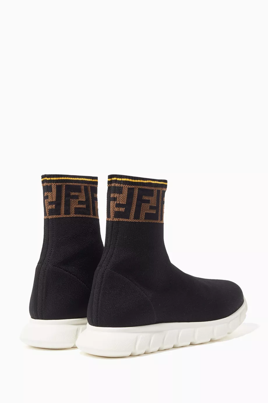 Buy Fendi Black Logo Sock Sneakers for Girls in Saudi Ounass