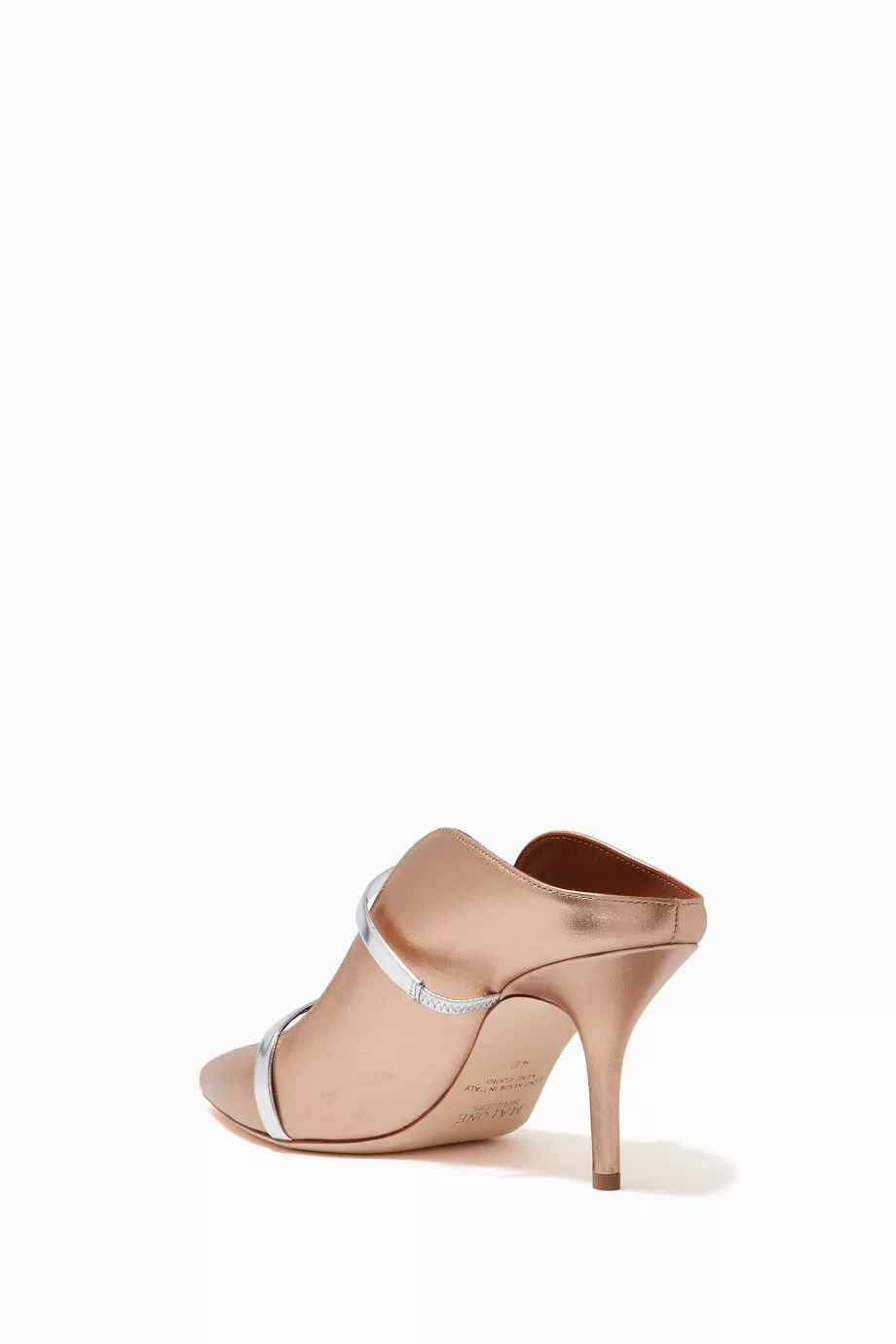 Buy Malone Souliers Gold Maureen 70 Mules in Metallic Nappa for