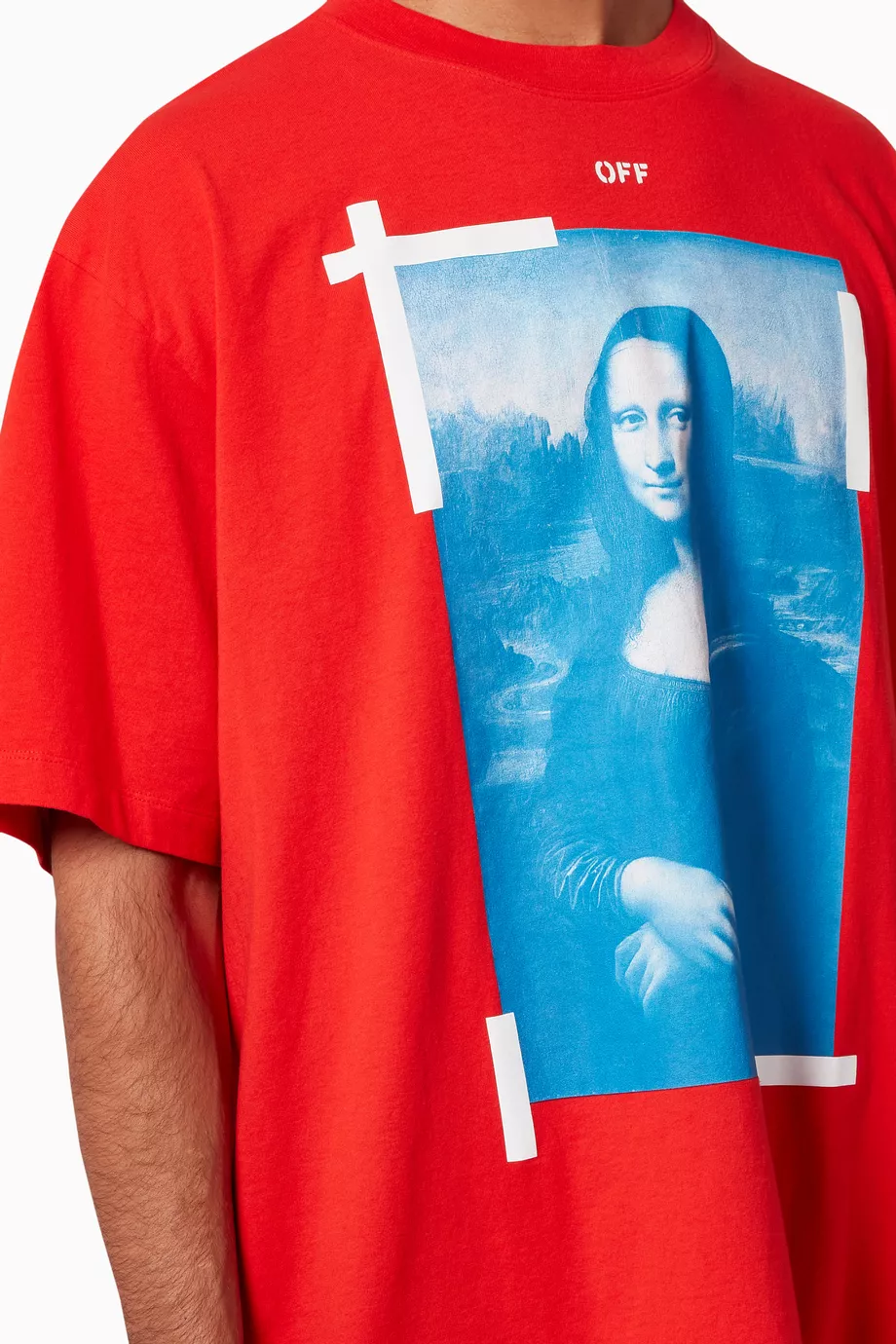 Off white red deals mona lisa tee