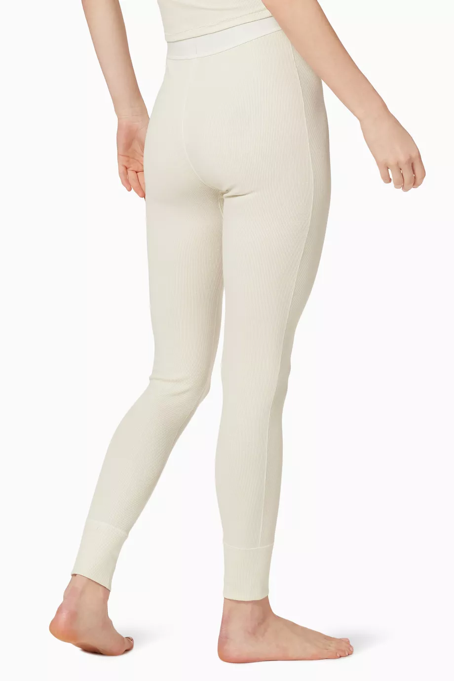 Buy SKIMS Grey Cotton Rib Thermal Leggings for Women in Saudi
