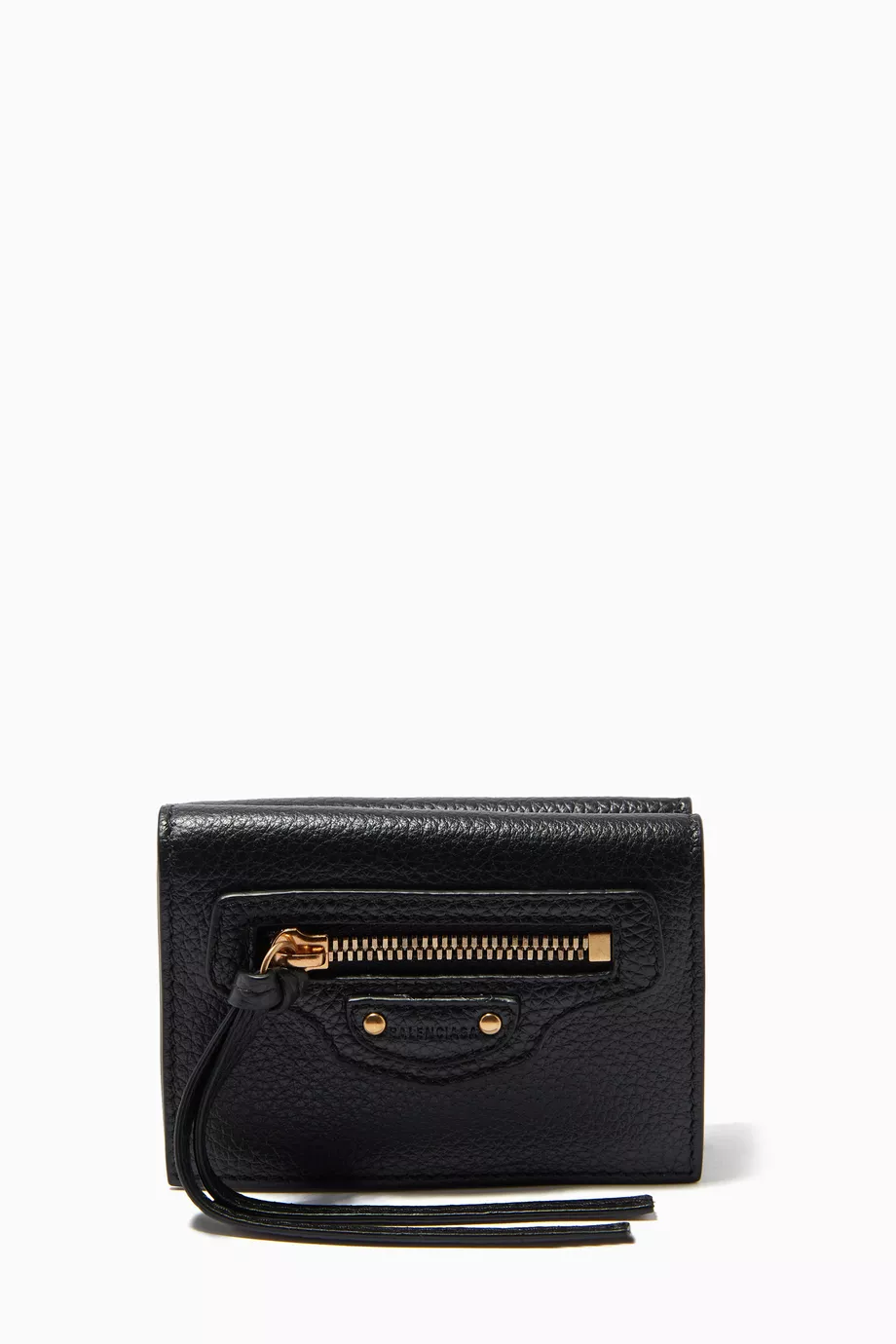 Buy Balenciaga Black Neo Classic Mini Wallet in Grained Calfskin