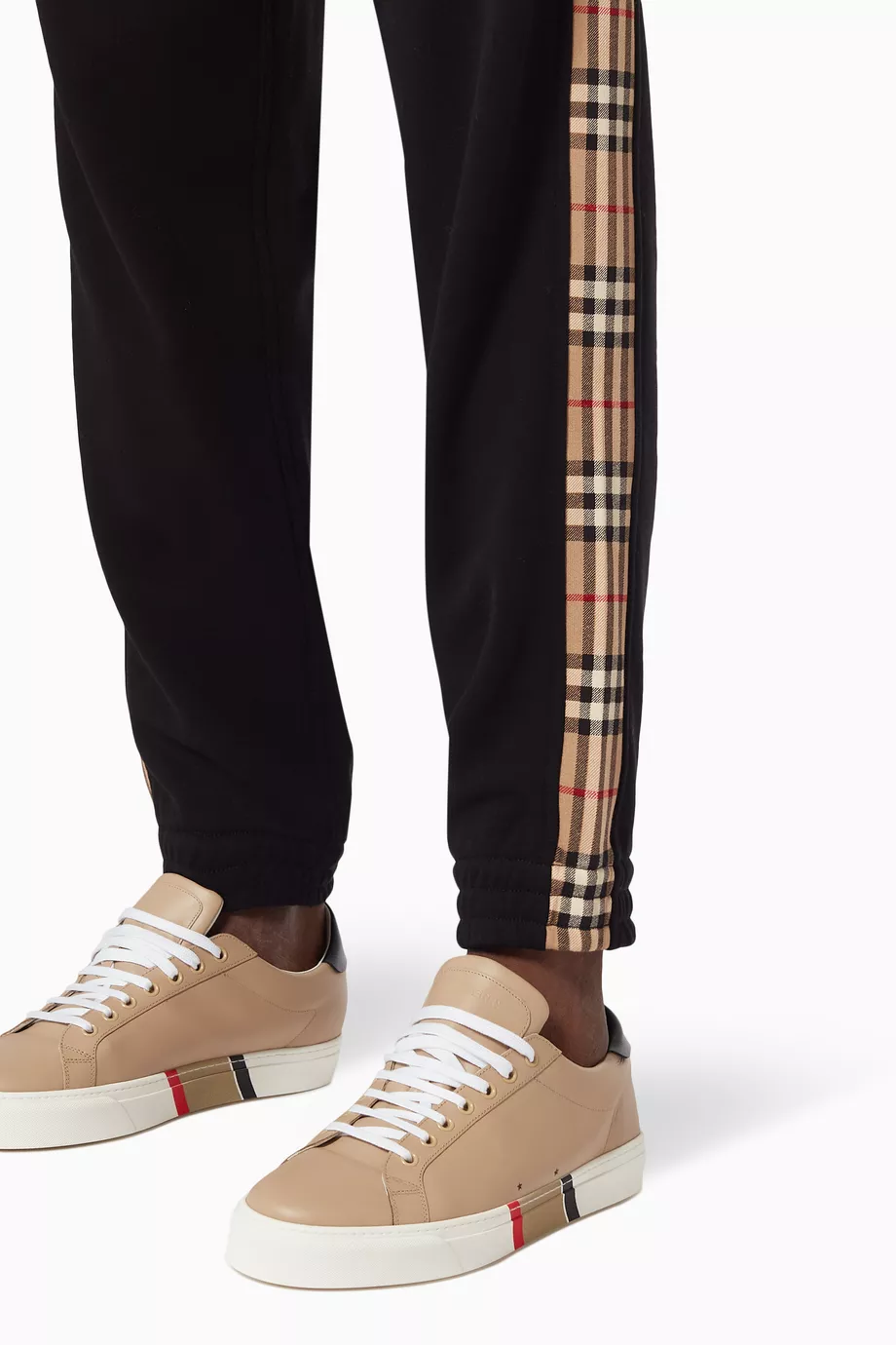 Burberry Vintage Check Panel Track Pants in Black