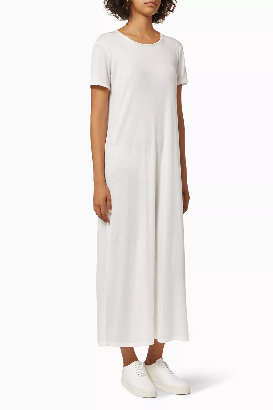 Buy The Row White Cetya Maxi T shirt Dress in Cotton Jersey for