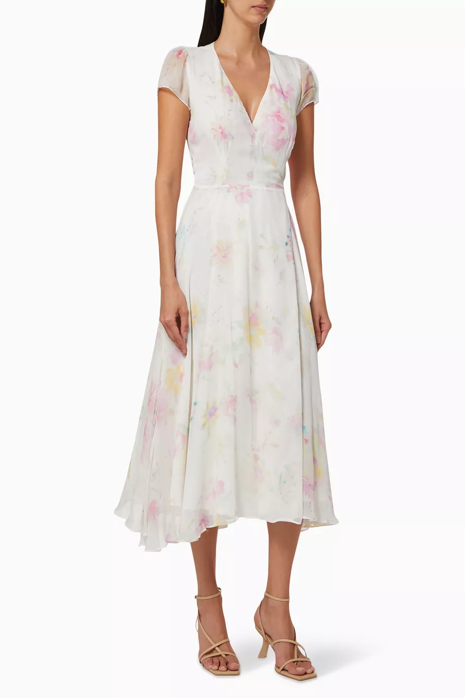 Buy Polo Ralph Lauren Pink Floral Crinkle Wrap Dress for Women in