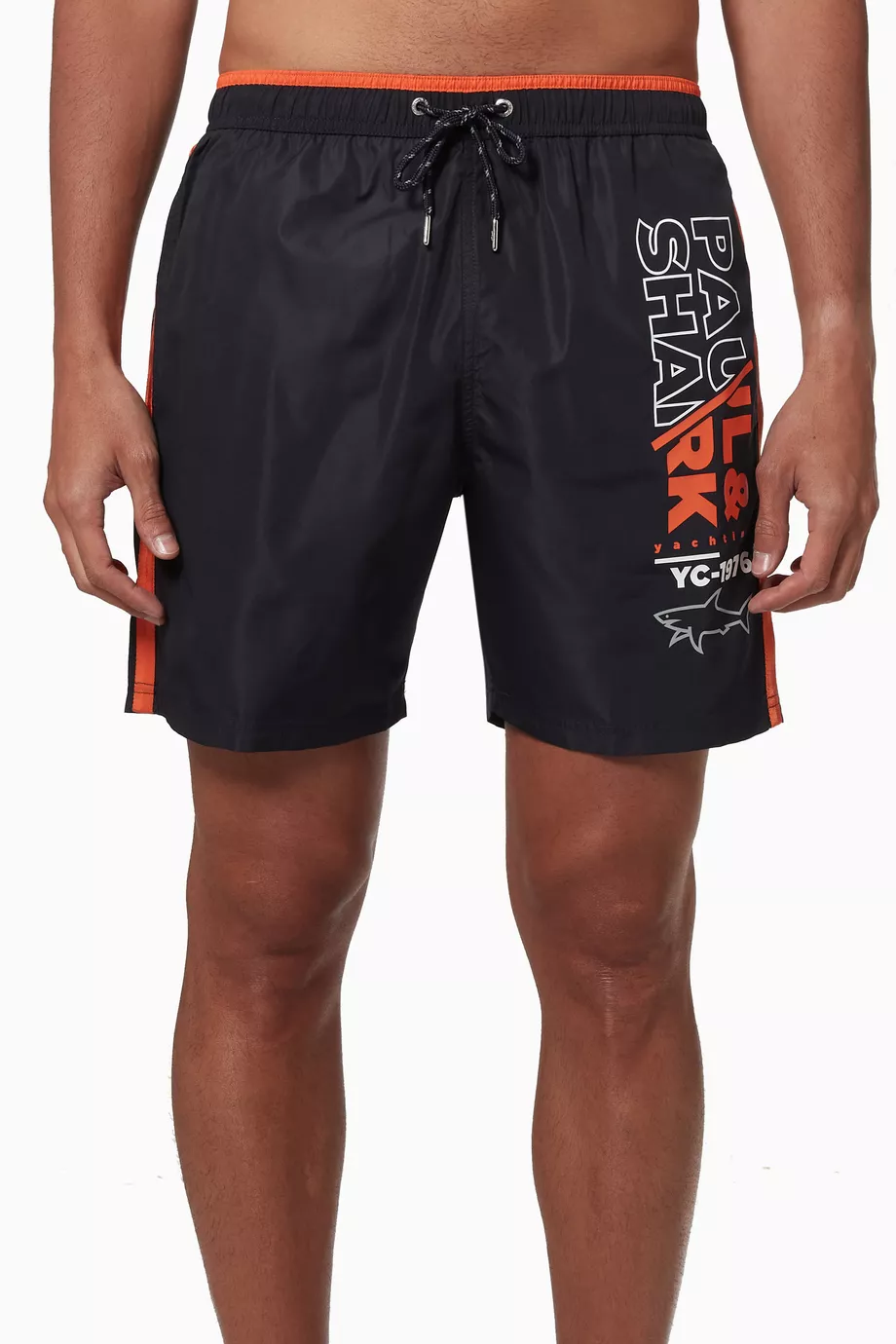 Buy Paul Shark Blue Printed Swim Shorts in Nylon for Men in