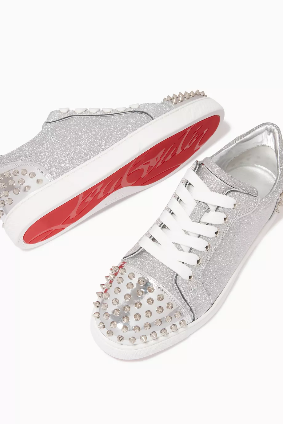 Silver discount louboutin sneakers