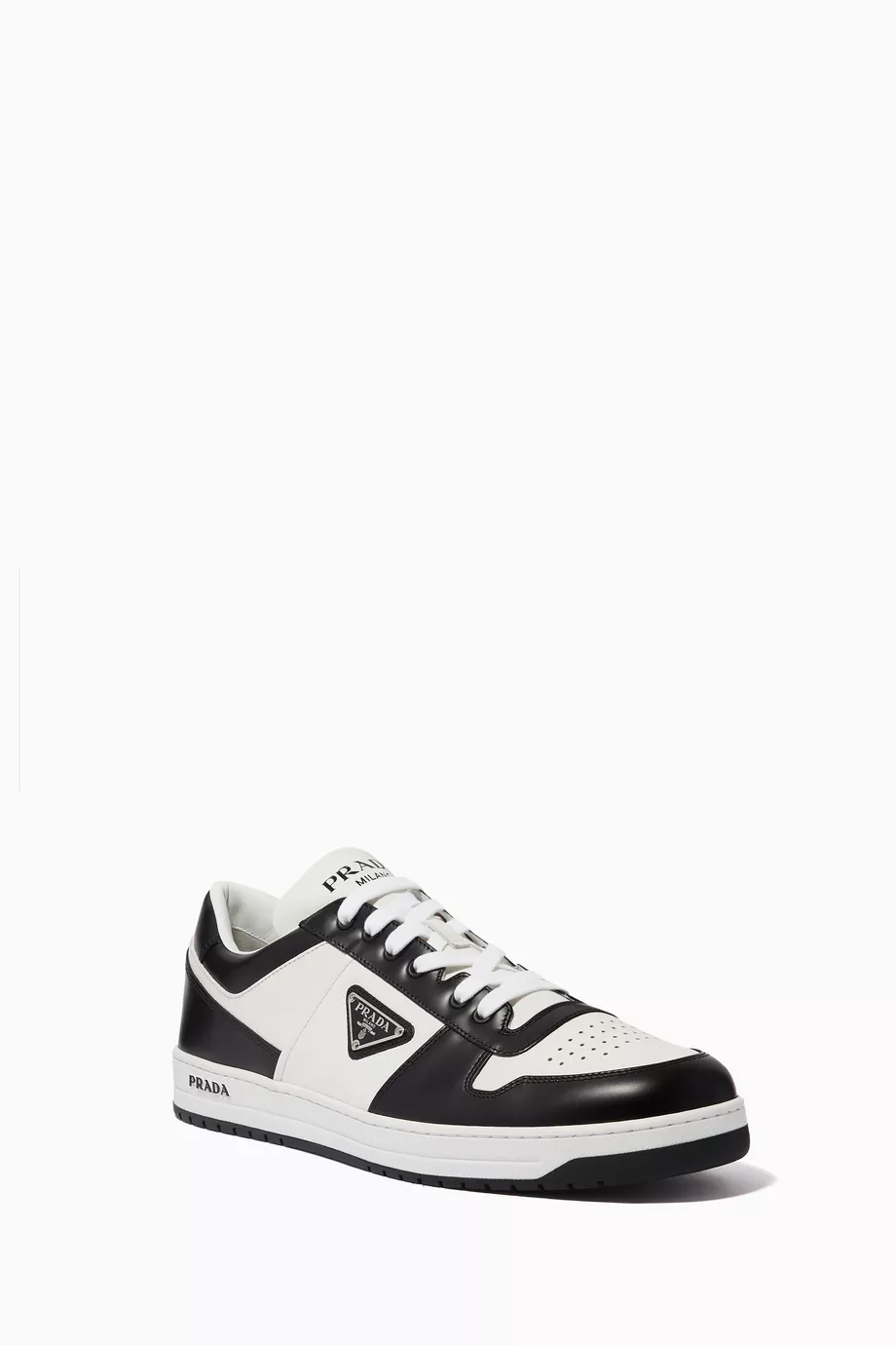 Black and white prada sneakers 2025