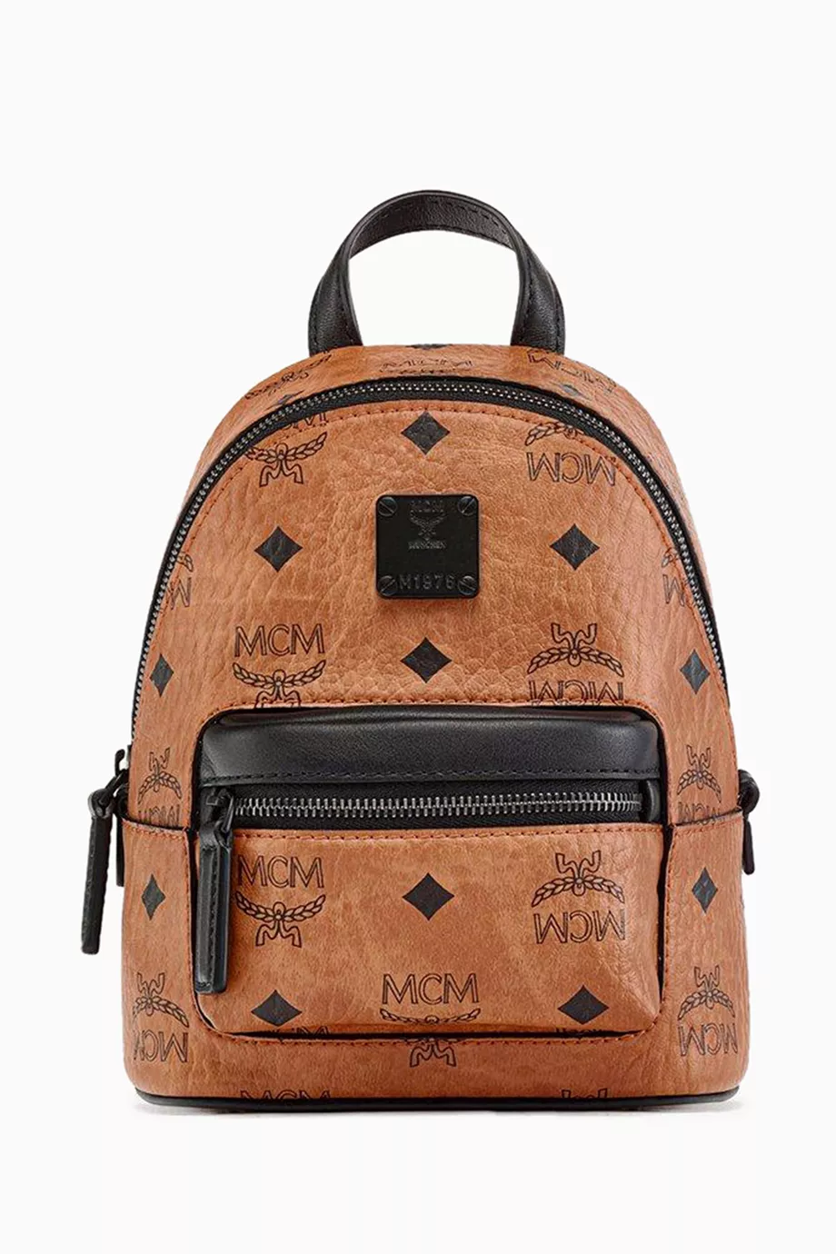 Buy MCM Brown Mini Stark Crossbody Bag in Visetos Coated Canvas